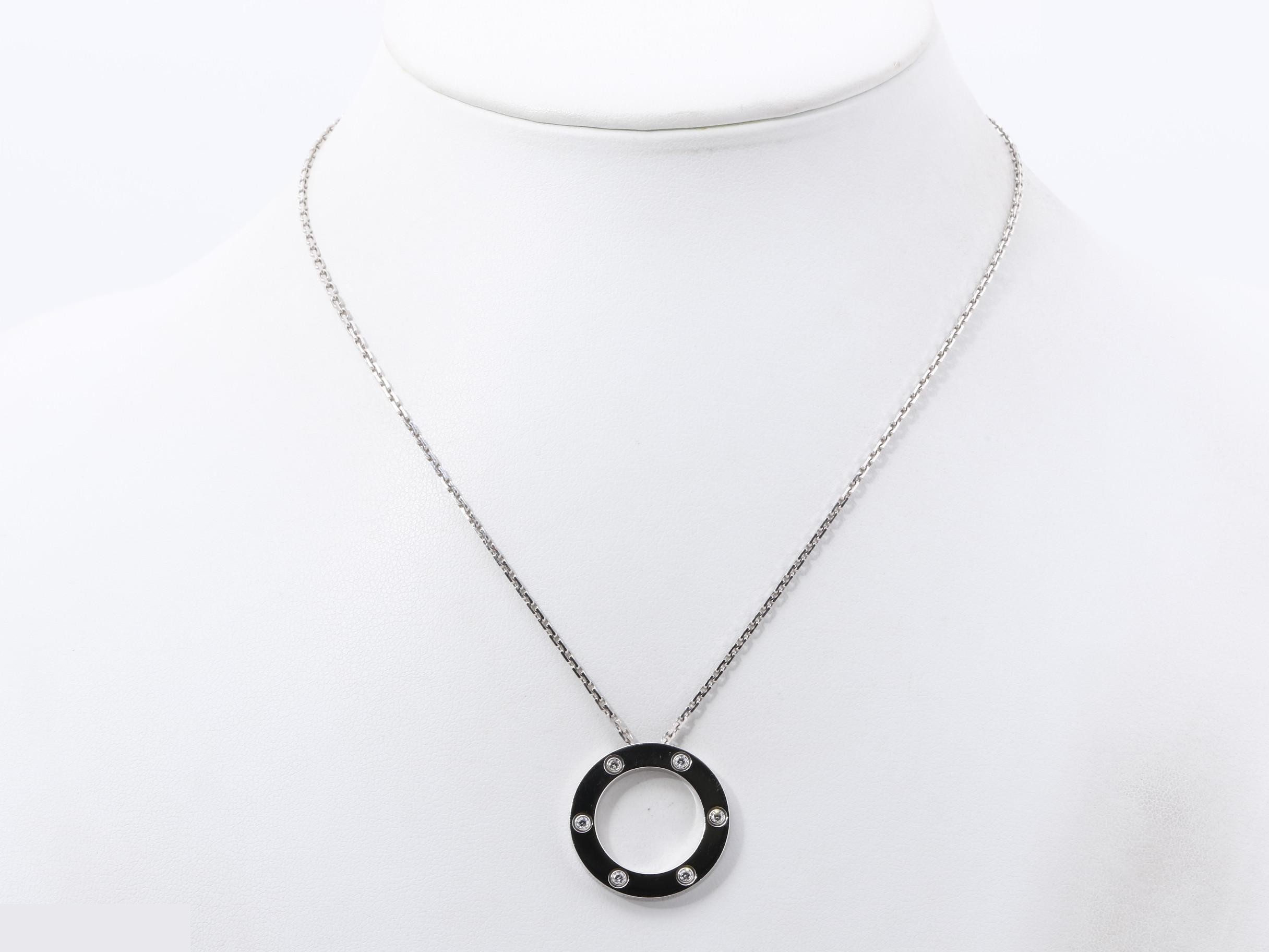 Love Necklace, Full Diamond Necklace, K18WG, 14g, Chain approx. 42cm — view 6