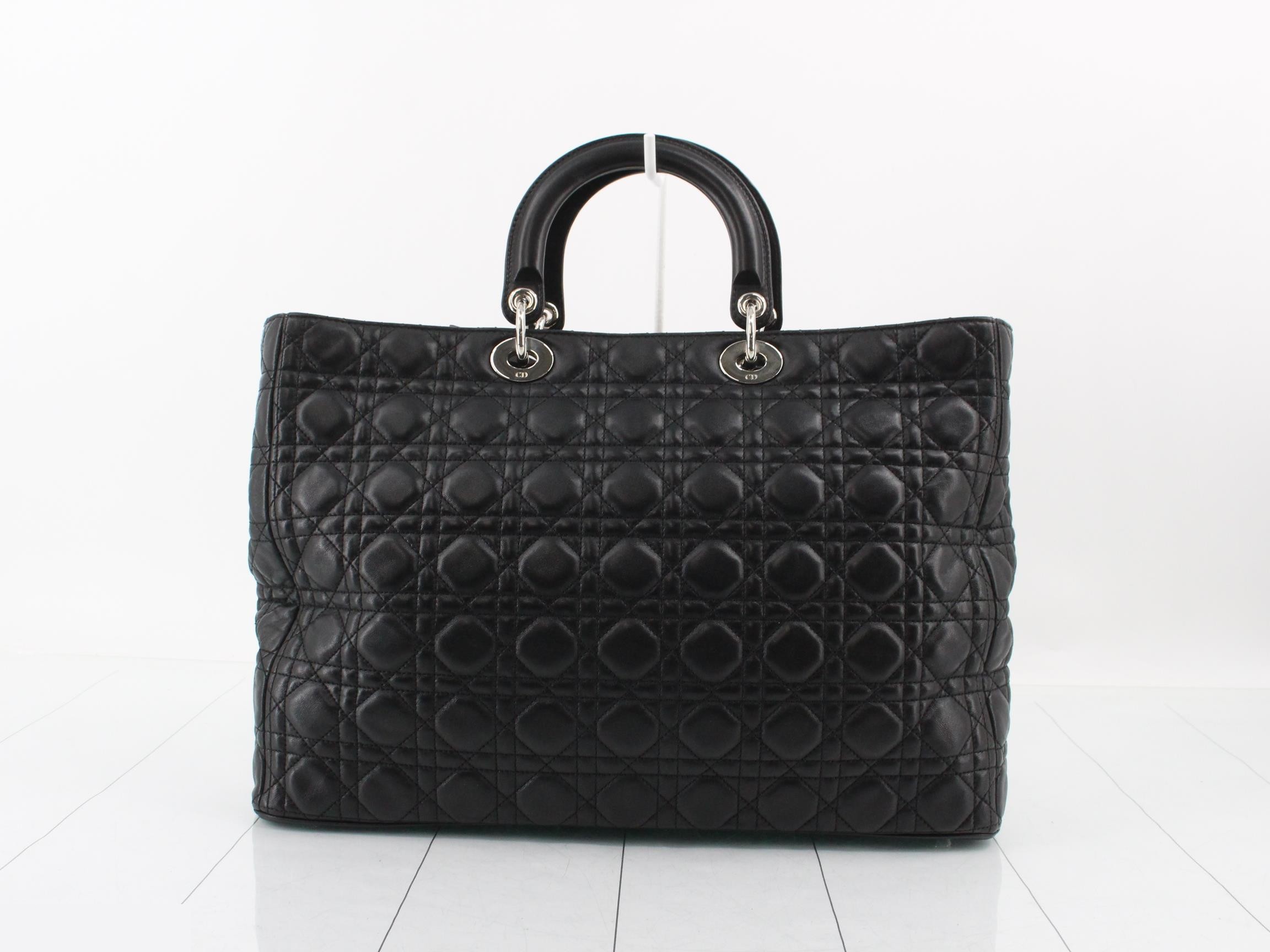 Lady Dior handbag, leather, black — view 2