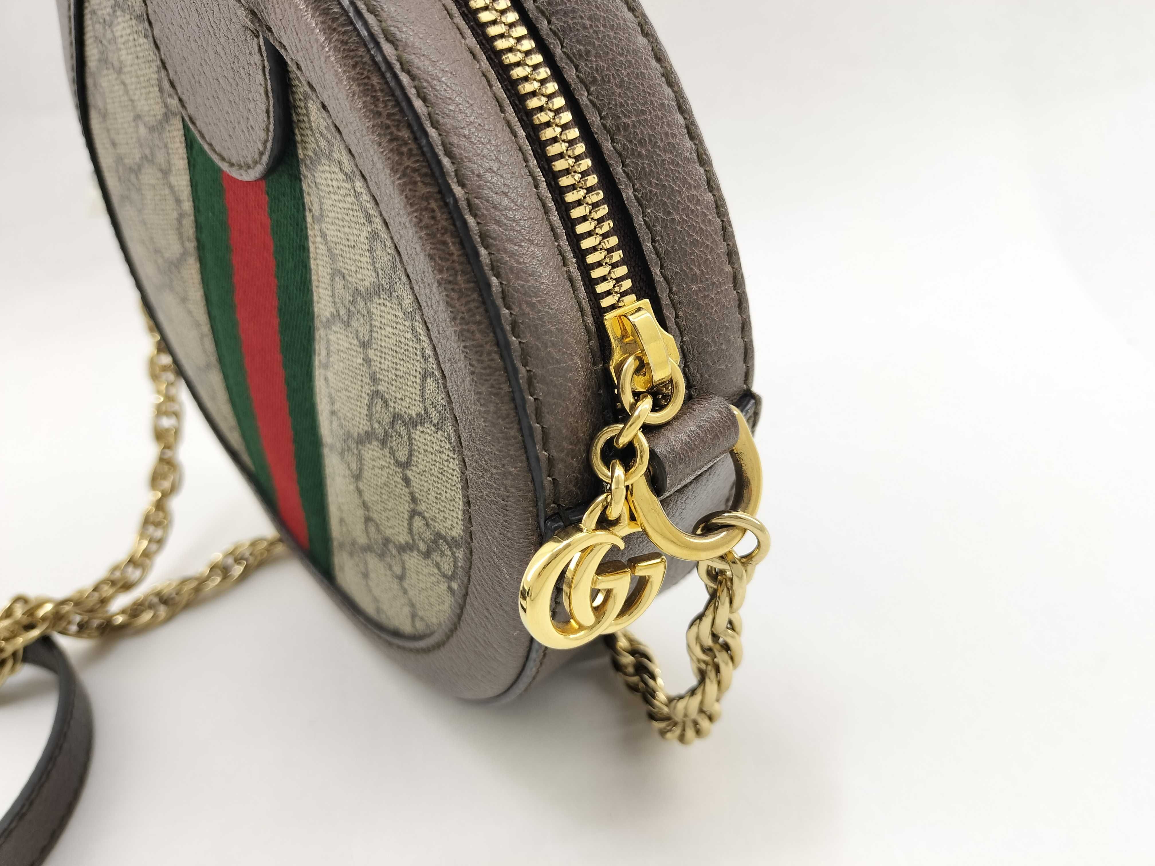 GG Supreme PH- GG Supreme Ophidia PVC & Leather Chain Shoulder Bag Beige — view 4