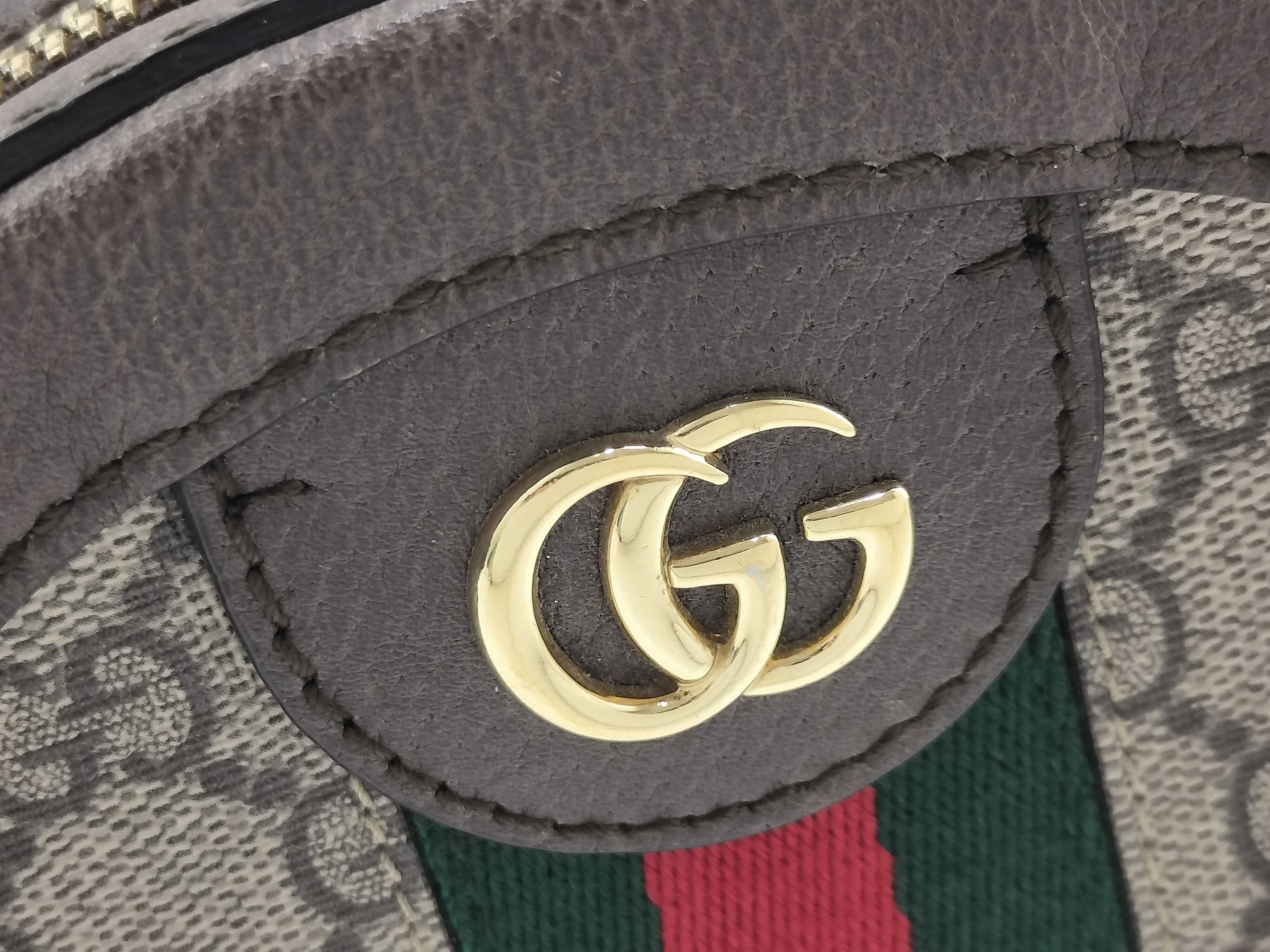 GG Supreme PH- GG Supreme Ophidia PVC & Leather Chain Shoulder Bag Beige — view 6