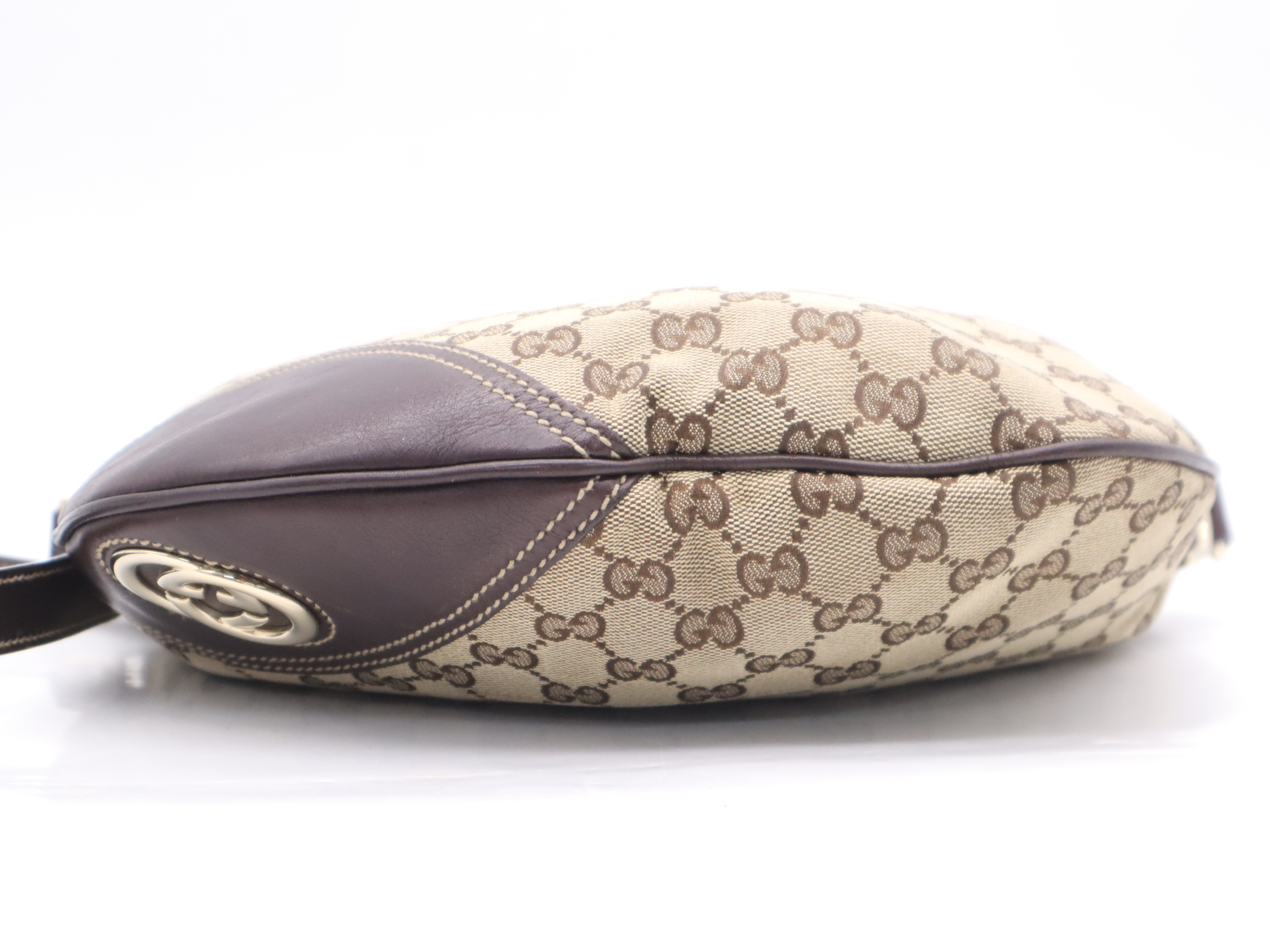 169998 GG Canvas New Brit Shoulder Bag with Gold Hardware — view 4