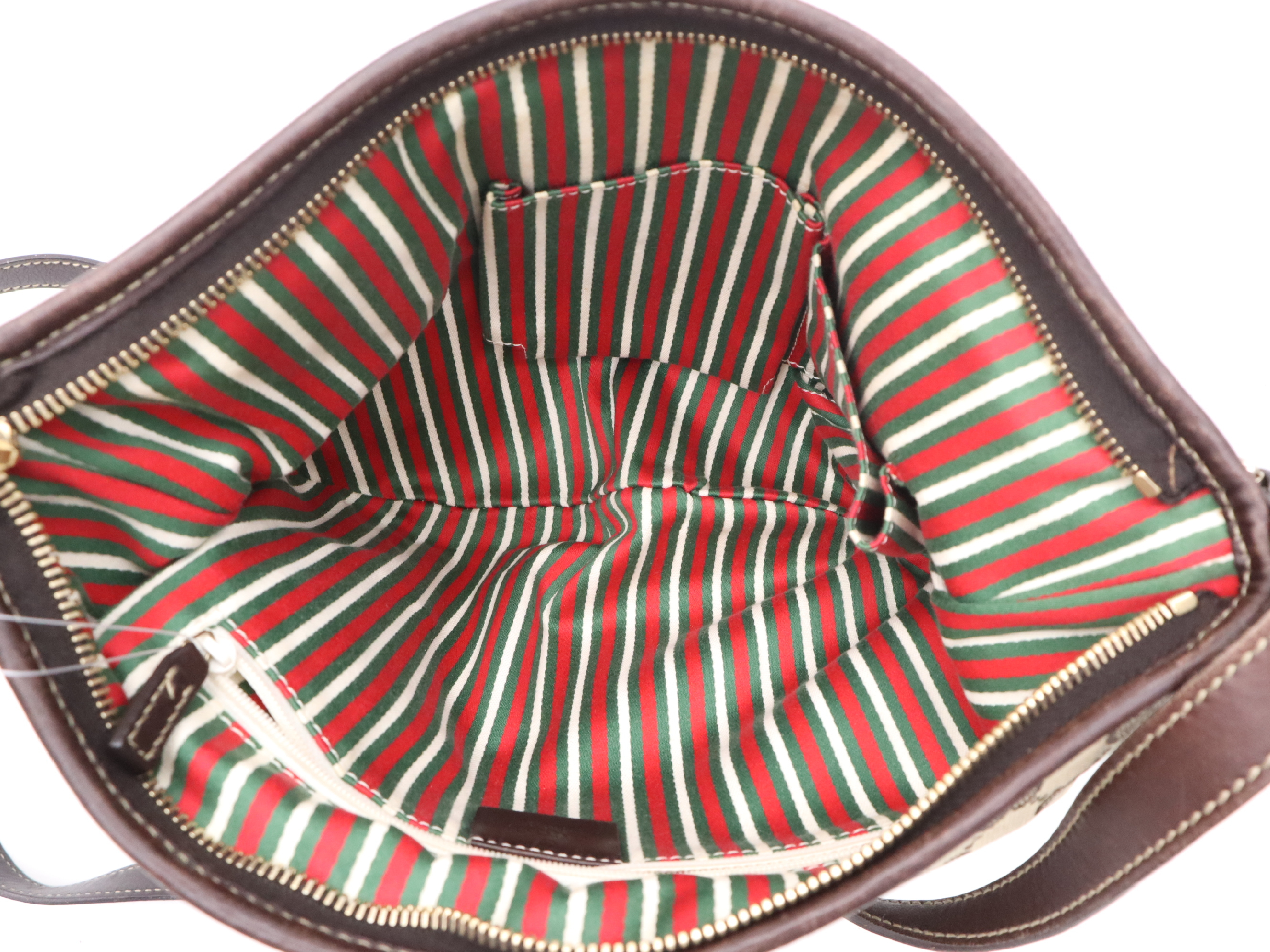 169998 GG Canvas New Brit Shoulder Bag with Gold Hardware — view 10
