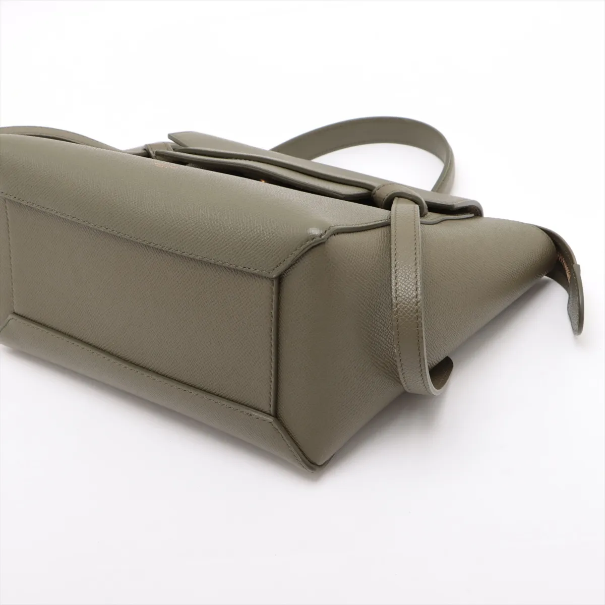 belt bag micro leather 2WAY handbag khaki — view 3
