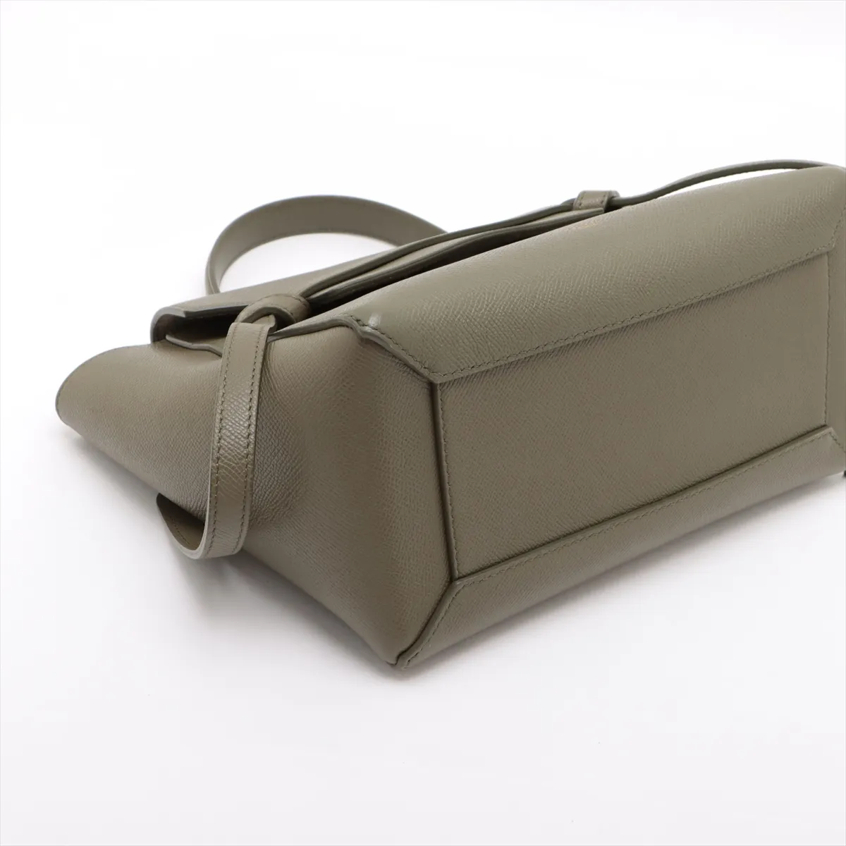 belt bag micro leather 2WAY handbag khaki — view 4