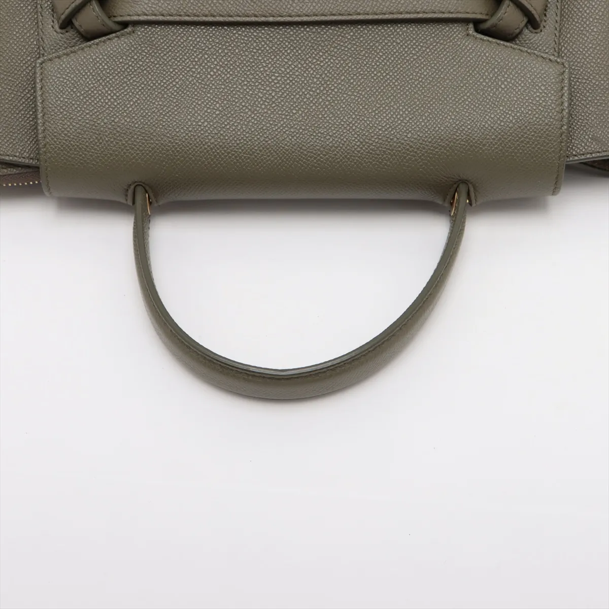 belt bag micro leather 2WAY handbag khaki — view 5