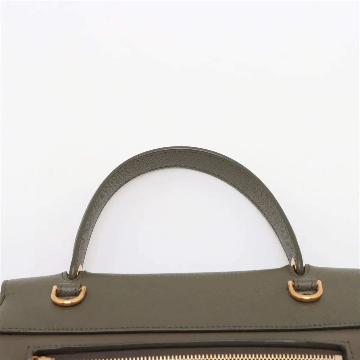 belt bag micro leather 2WAY handbag khaki — view 6