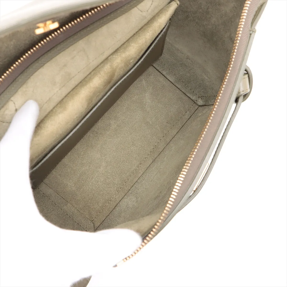 belt bag micro leather 2WAY handbag khaki — view 8