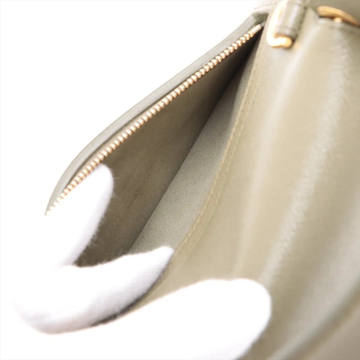 belt bag micro leather 2WAY handbag khaki — view 10