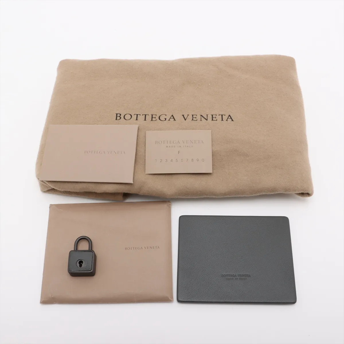 Intrecciato Leather Handbag Gray with Mirror — view 15