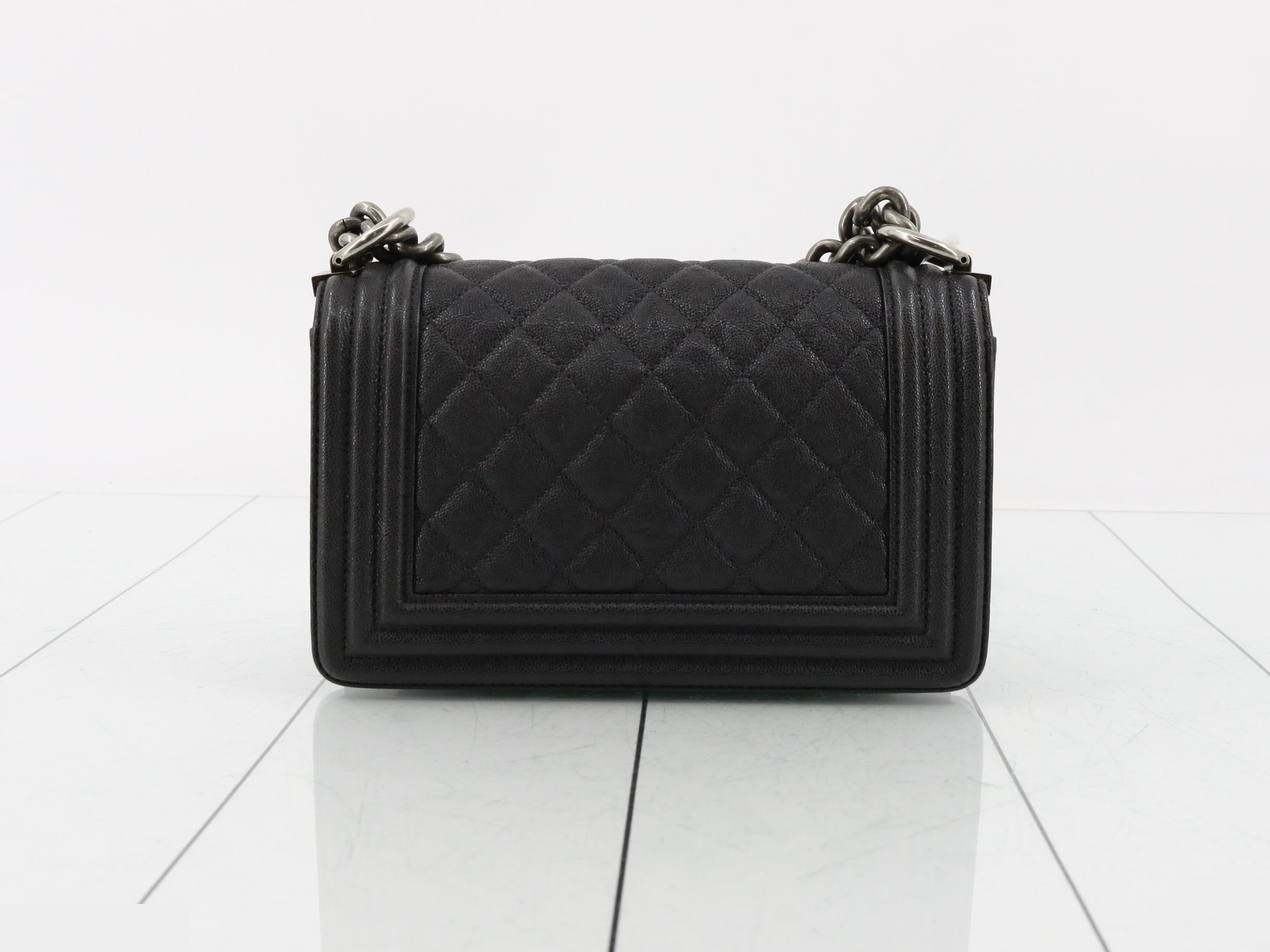 Boy Chanel Caviar Skin Chain Shoulder Bag — view 2