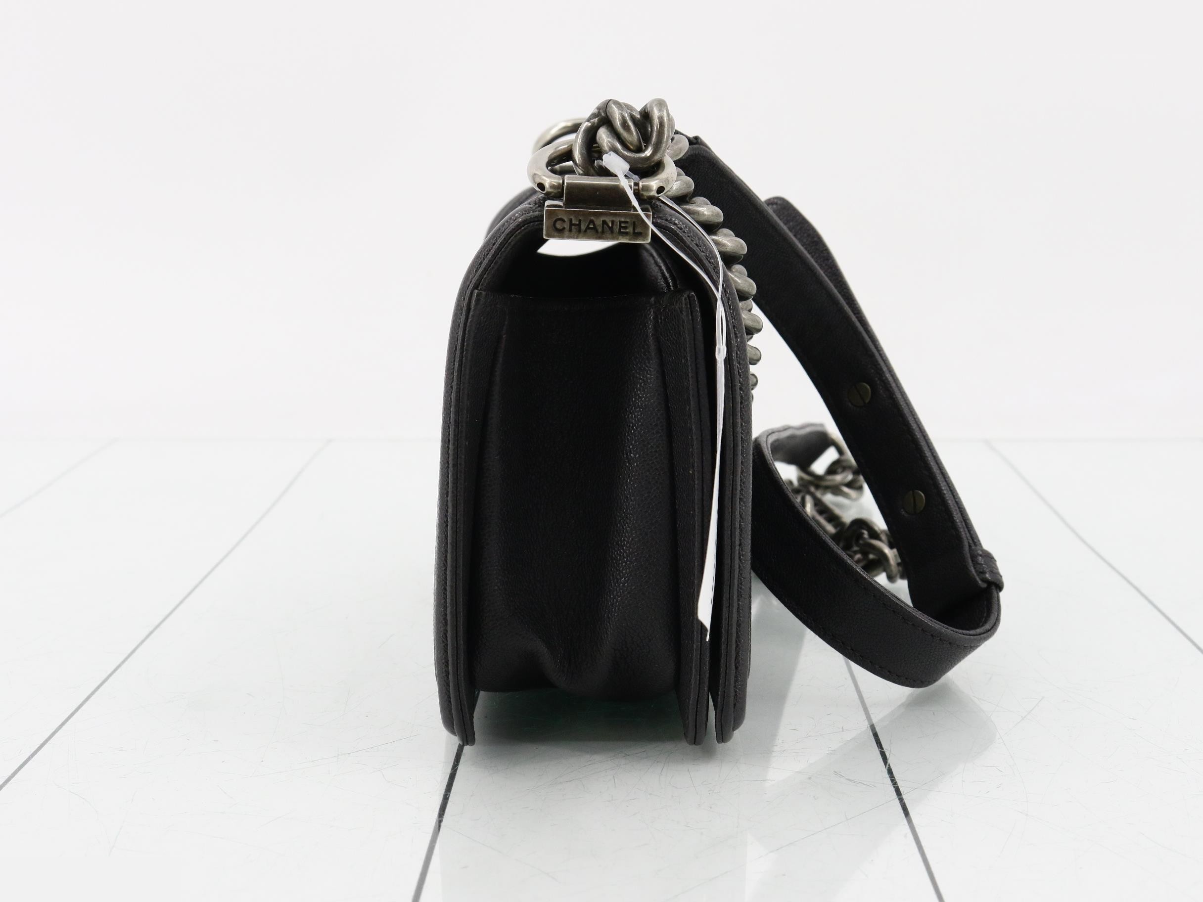 Boy Chanel Caviar Skin Chain Shoulder Bag — view 4