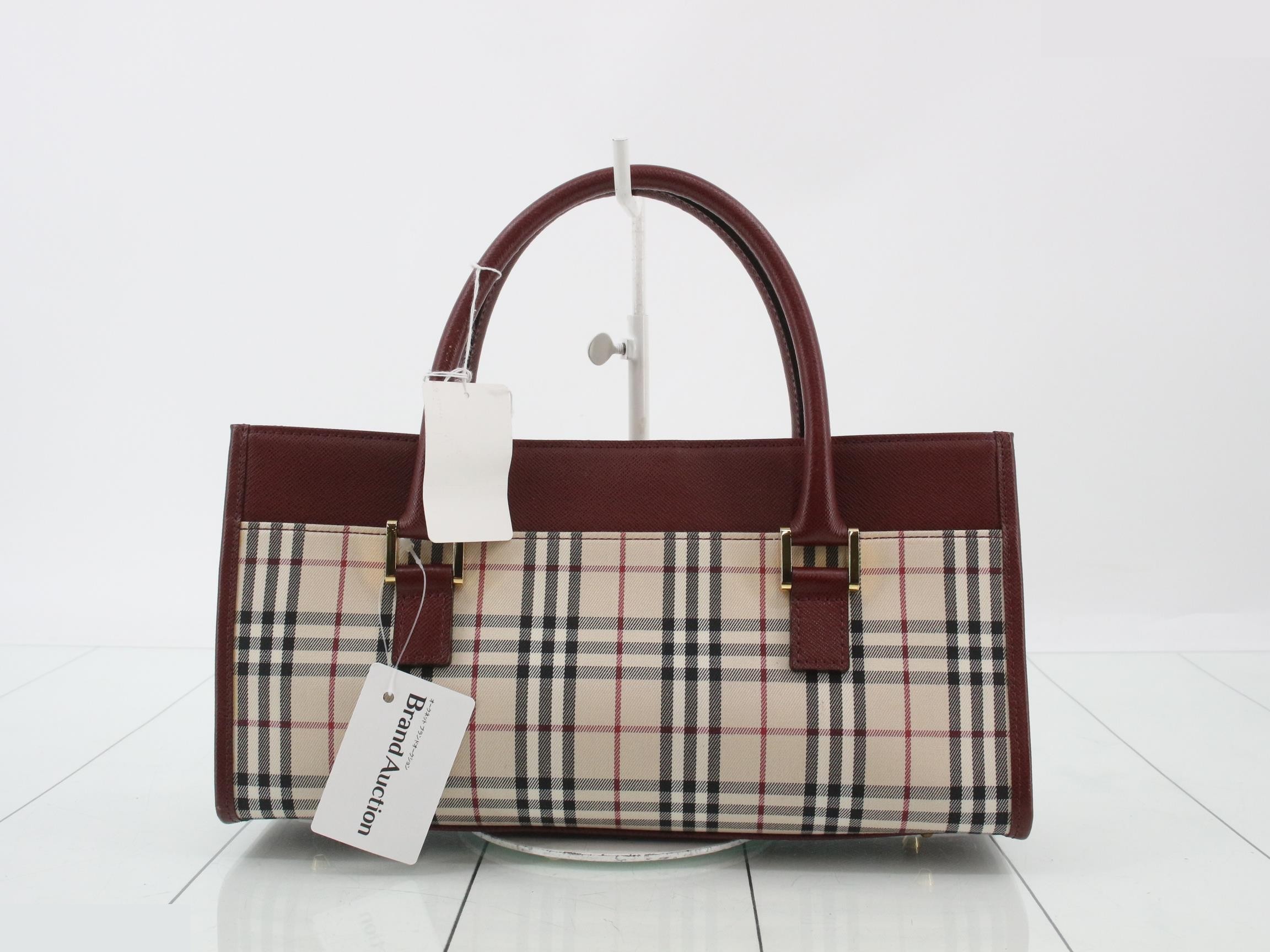 Logo check pattern handbag — view 2