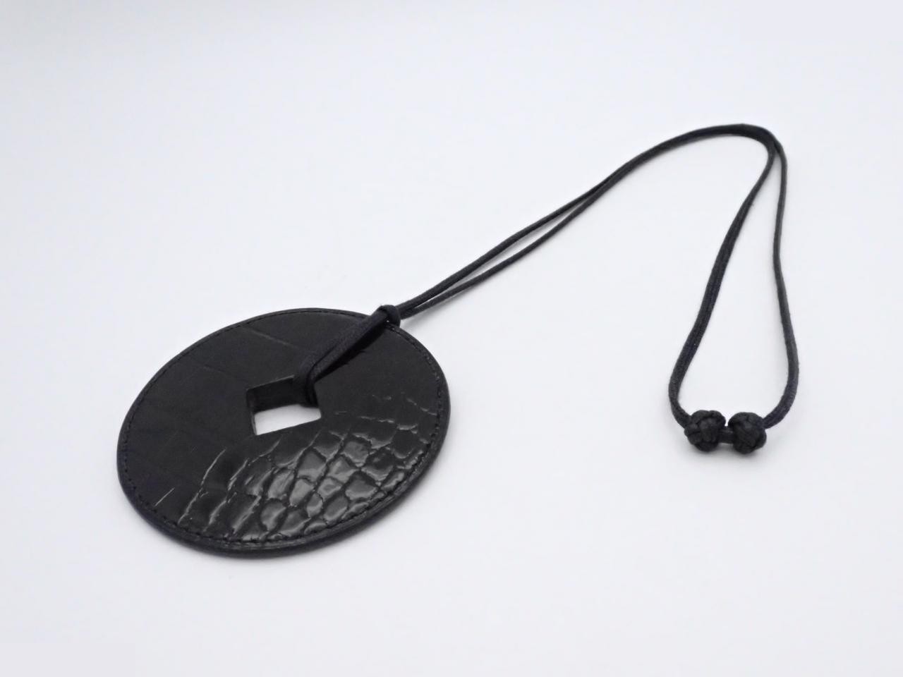 Porosus Petit H Necklace, Black, Cord approx. 70cm — view 3