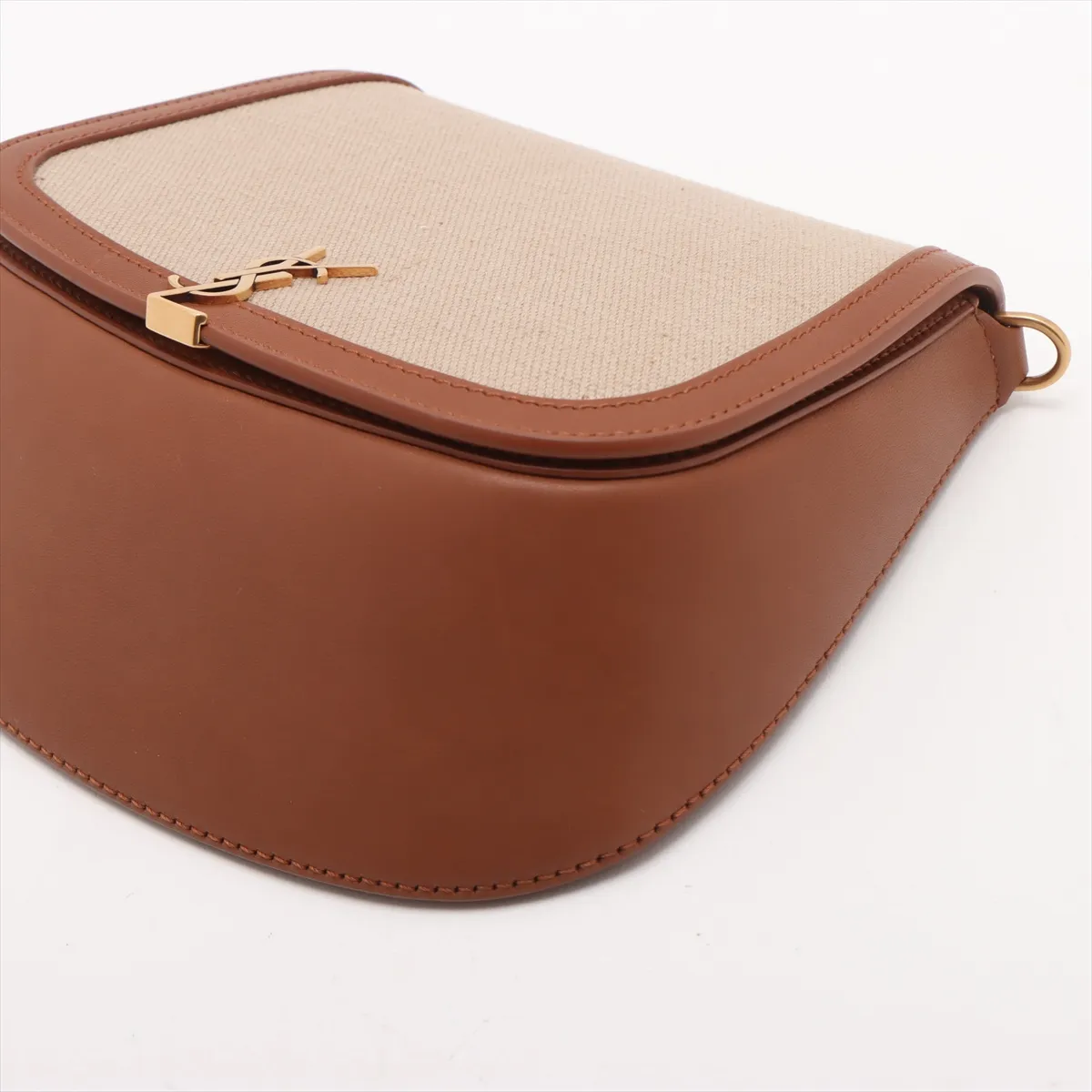 Voltaire Mini Canvas x Leather Shoulder Bag Beige x Brown 818896 — view 3