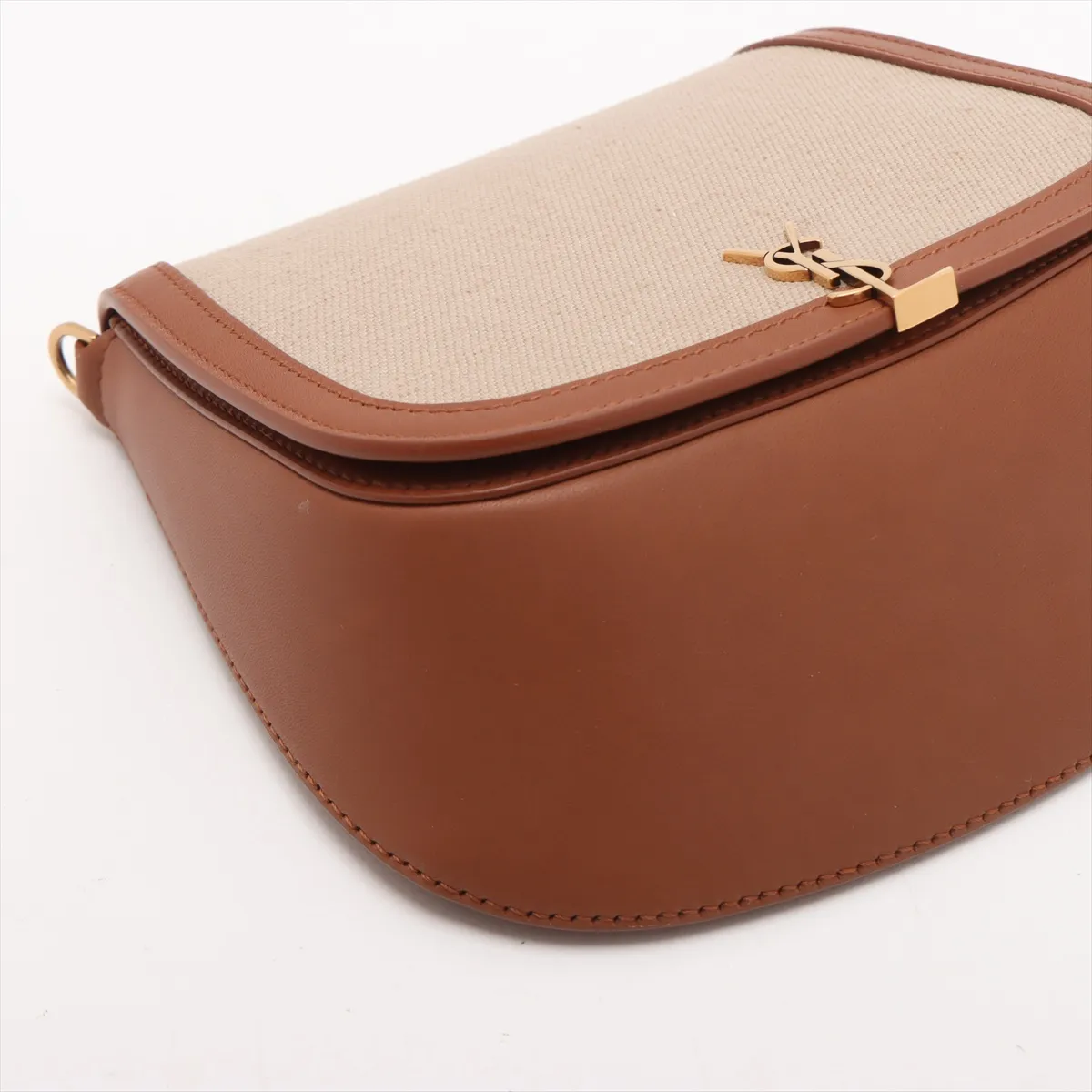 Voltaire Mini Canvas x Leather Shoulder Bag Beige x Brown 818896 — view 4