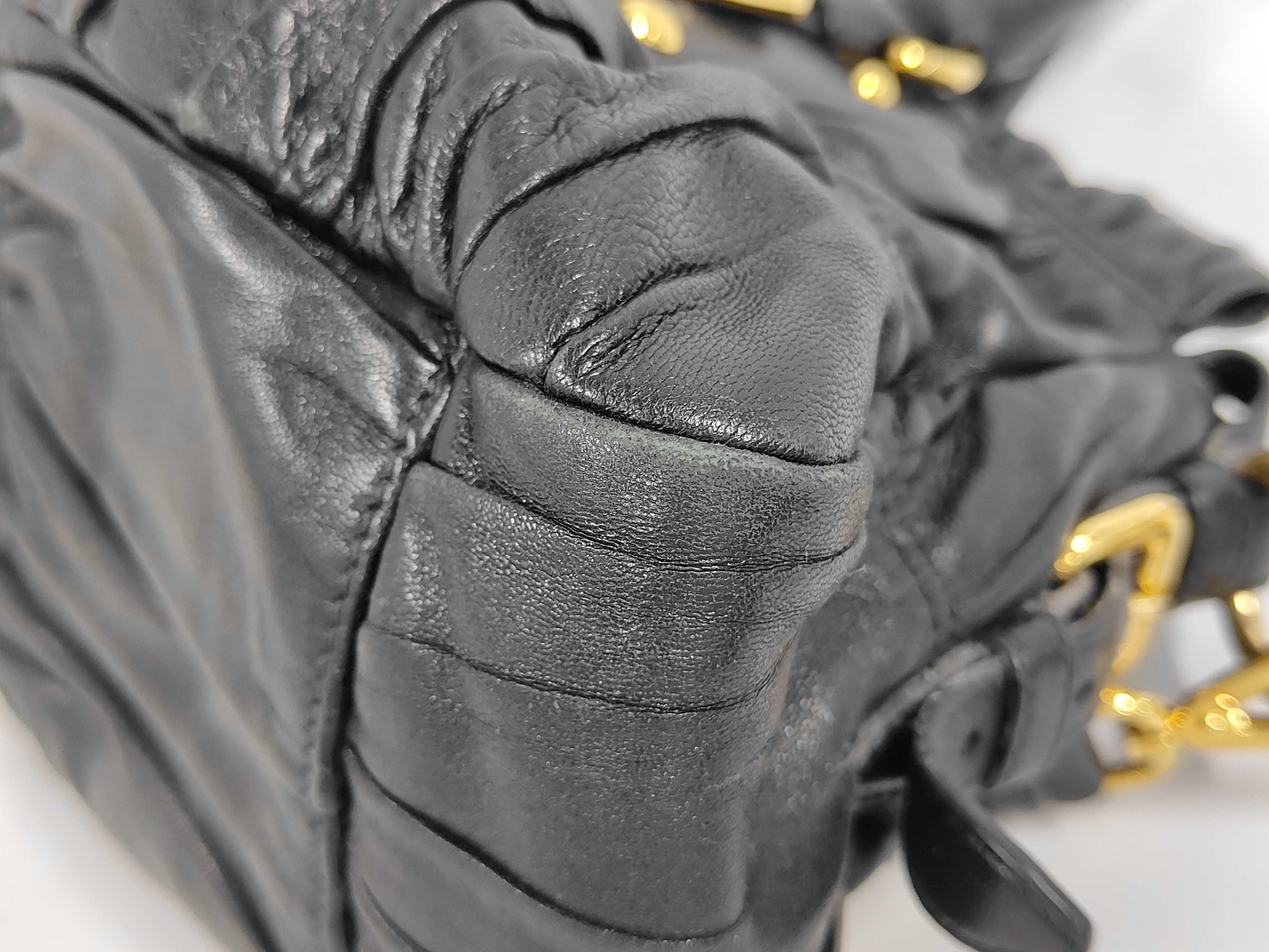 All-Leather Gathered 2-Way Tote Bag/Handbag — view 4
