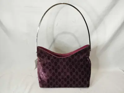 001・3444・1978 Velour One-Shoulder Handbag