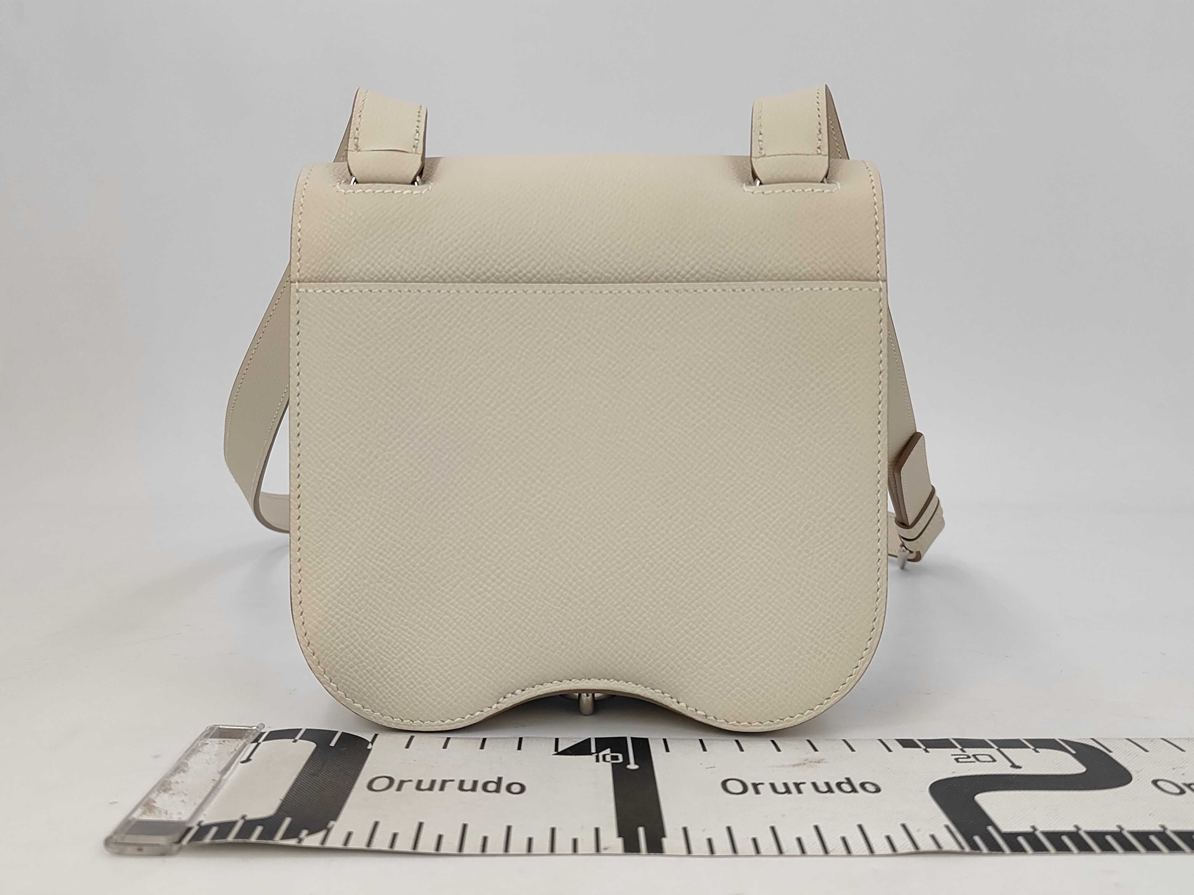 Della Cavalleria Mini Epsom Leather Shoulder Bag, Silver Hardware, G Stamp — view 2