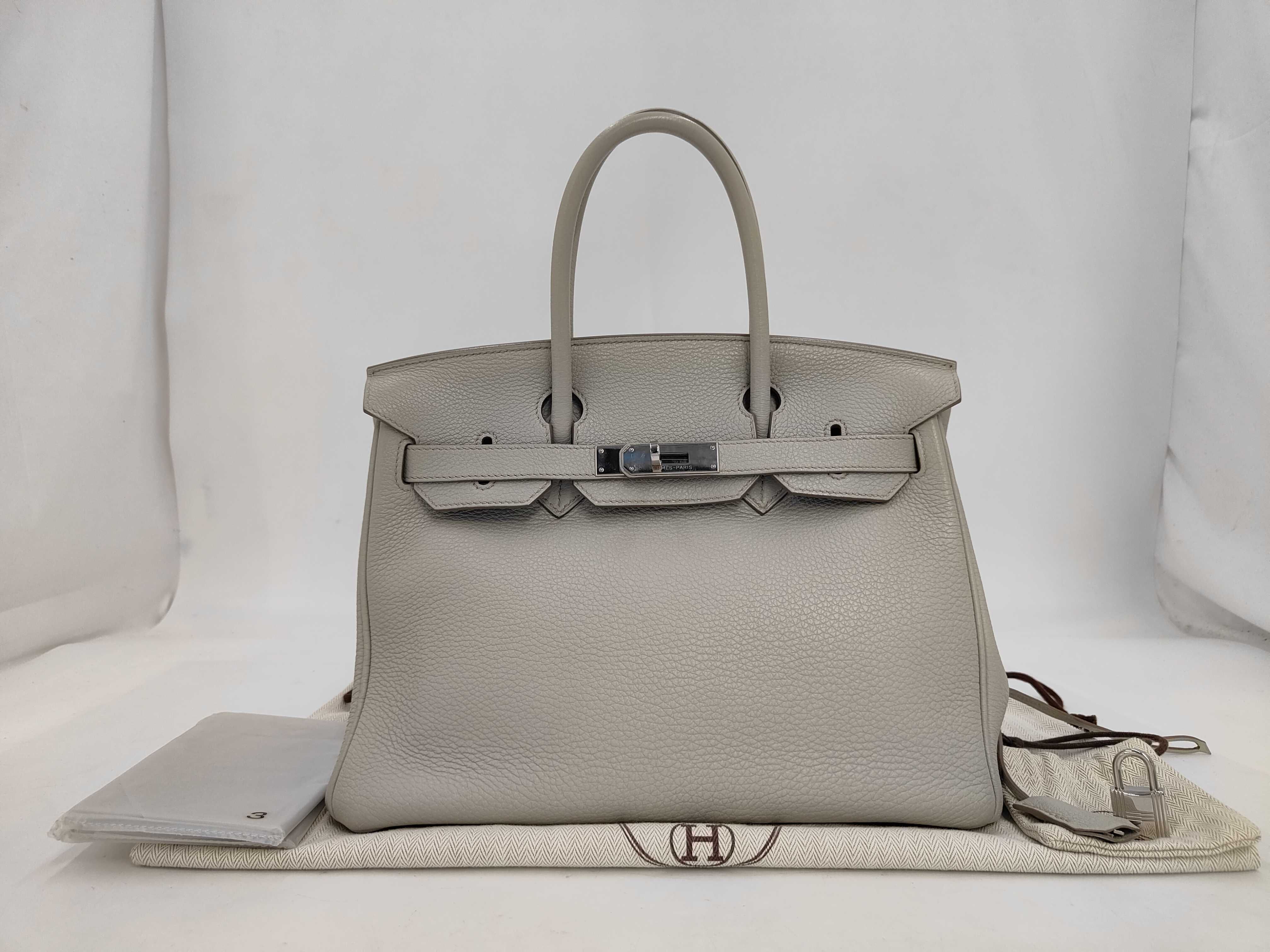 Birkin 30 O stamp Light Gray Handbag