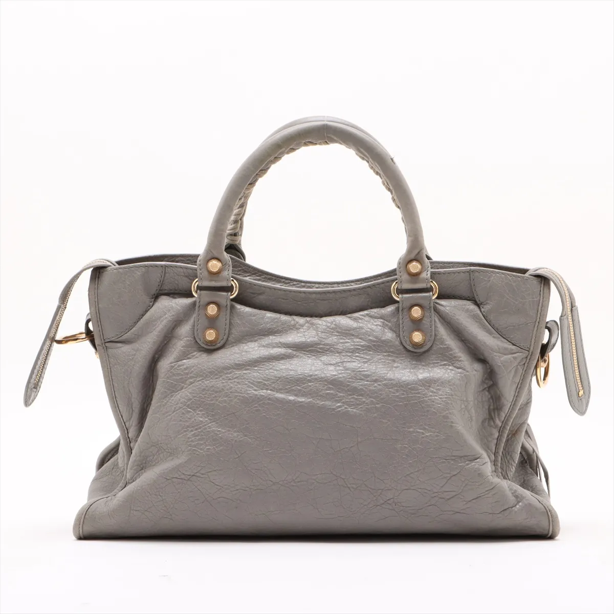 The Giant City Leather 2WAY Handbag Gray 281770 with Mirror — view 2