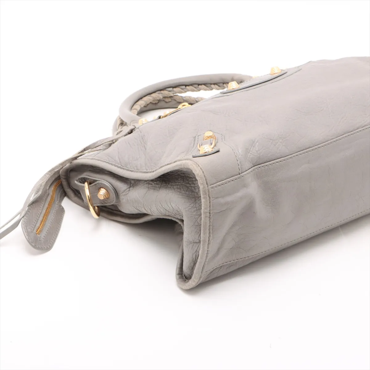 The Giant City Leather 2WAY Handbag Gray 281770 with Mirror — view 4