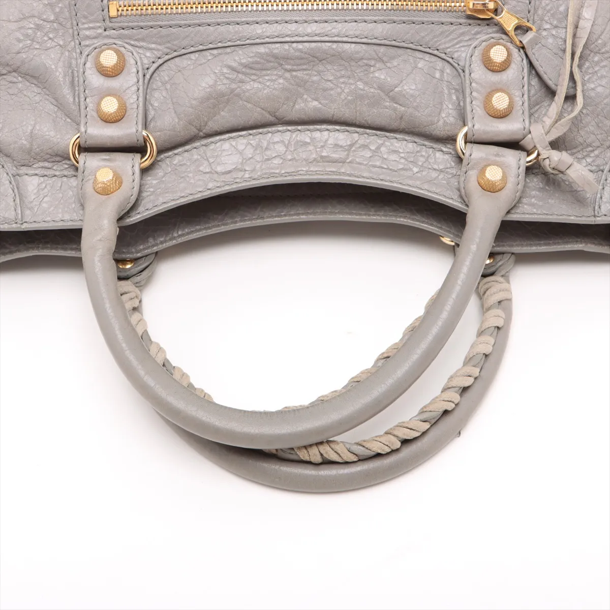 The Giant City Leather 2WAY Handbag Gray 281770 with Mirror — view 5