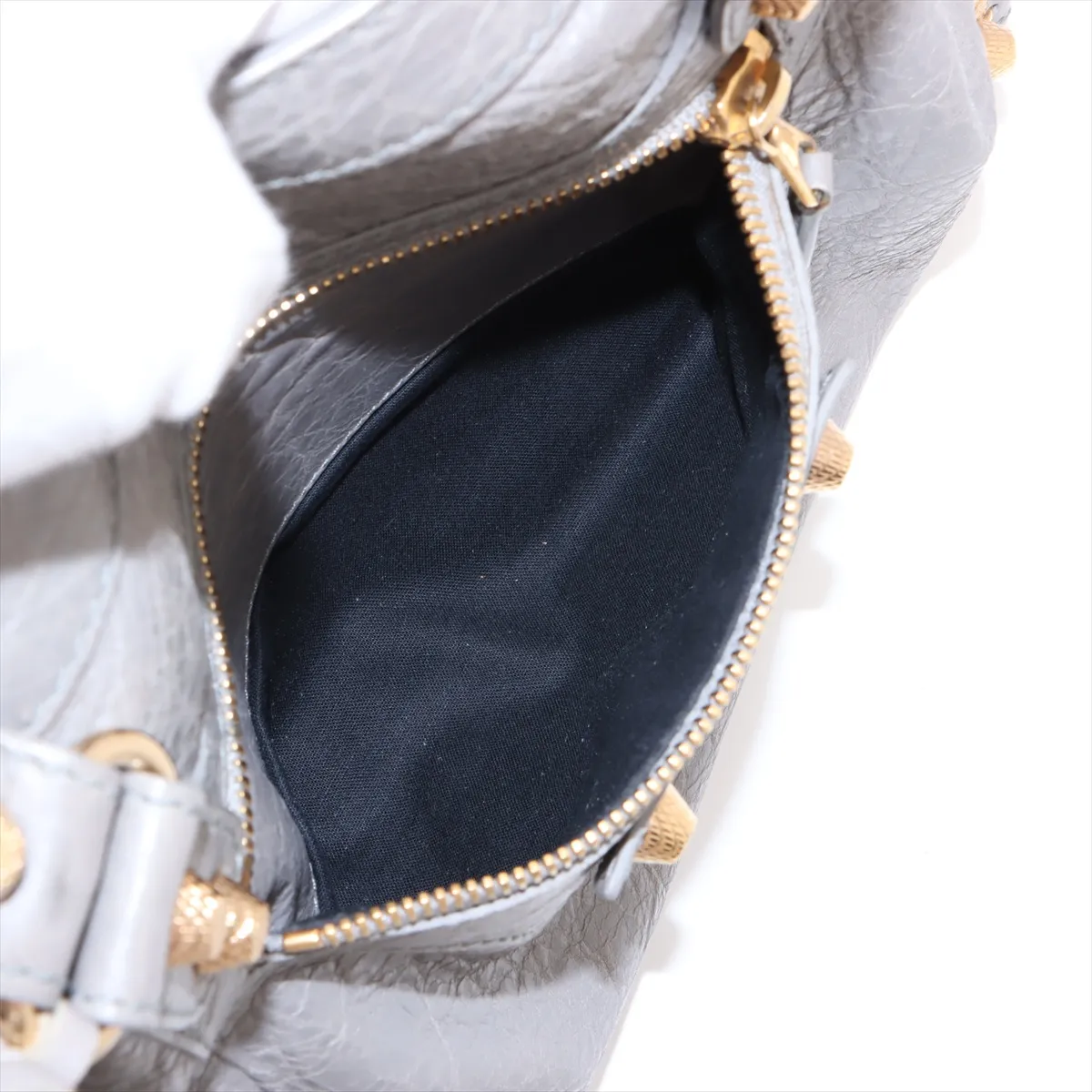 The Giant City Leather 2WAY Handbag Gray 281770 with Mirror — view 10