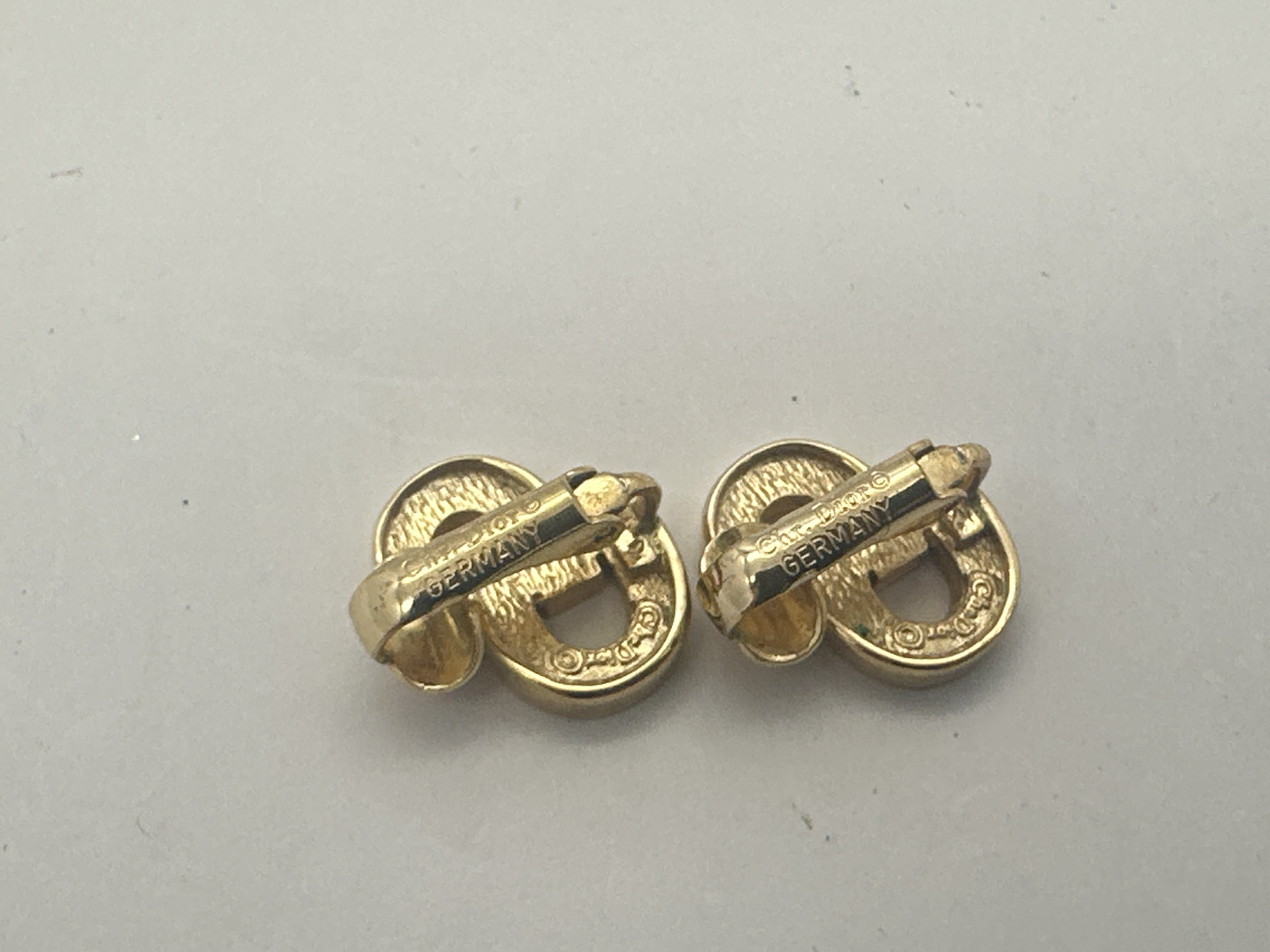 logo rhinestone earrings — view 3