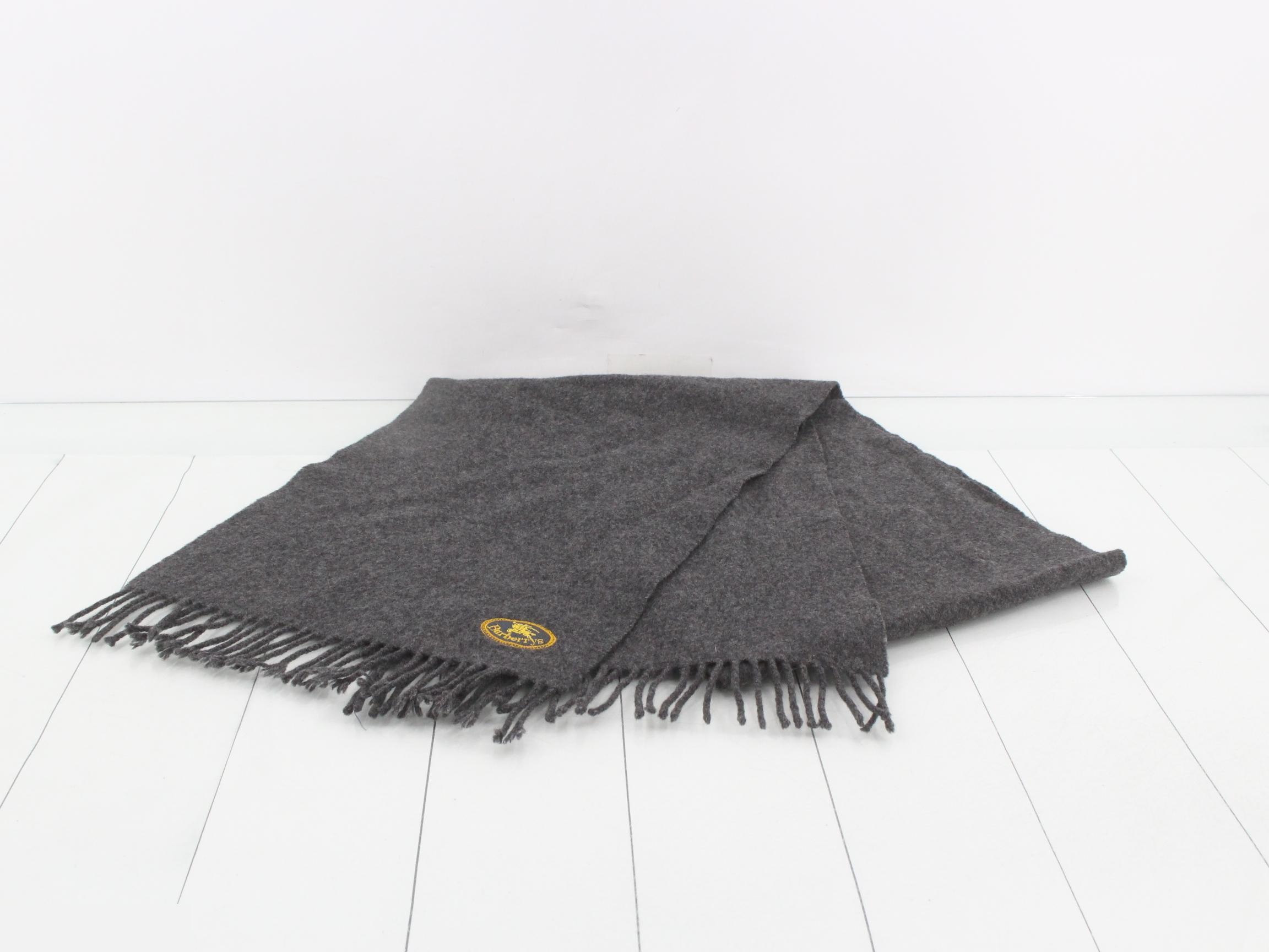 Scarf, gray, 100% wool — view 2