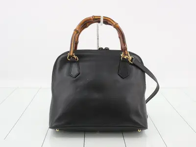 Bamboo 2-way Leather Shoulder Bag