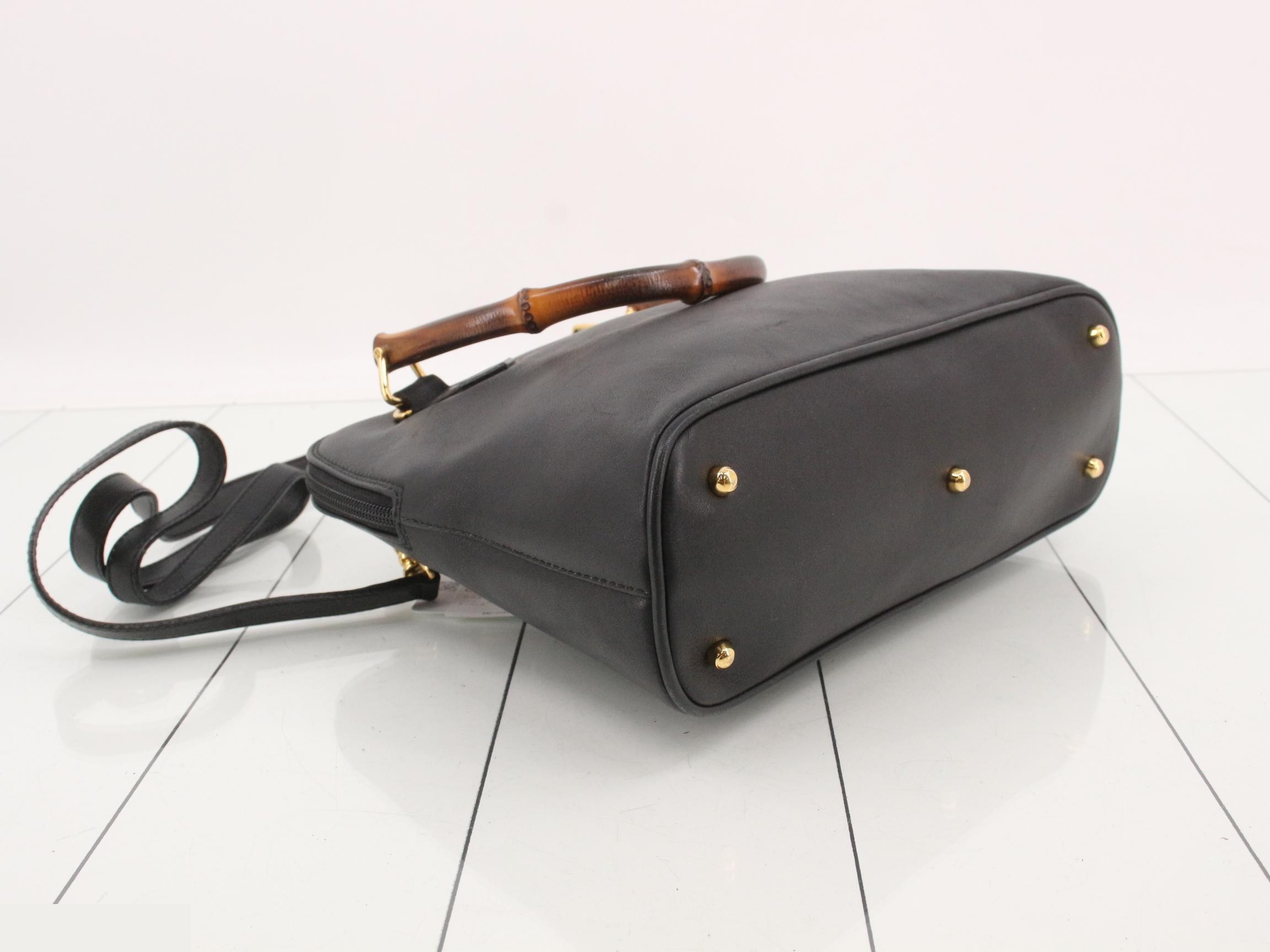 Bamboo 2-way Leather Shoulder Bag — view 5