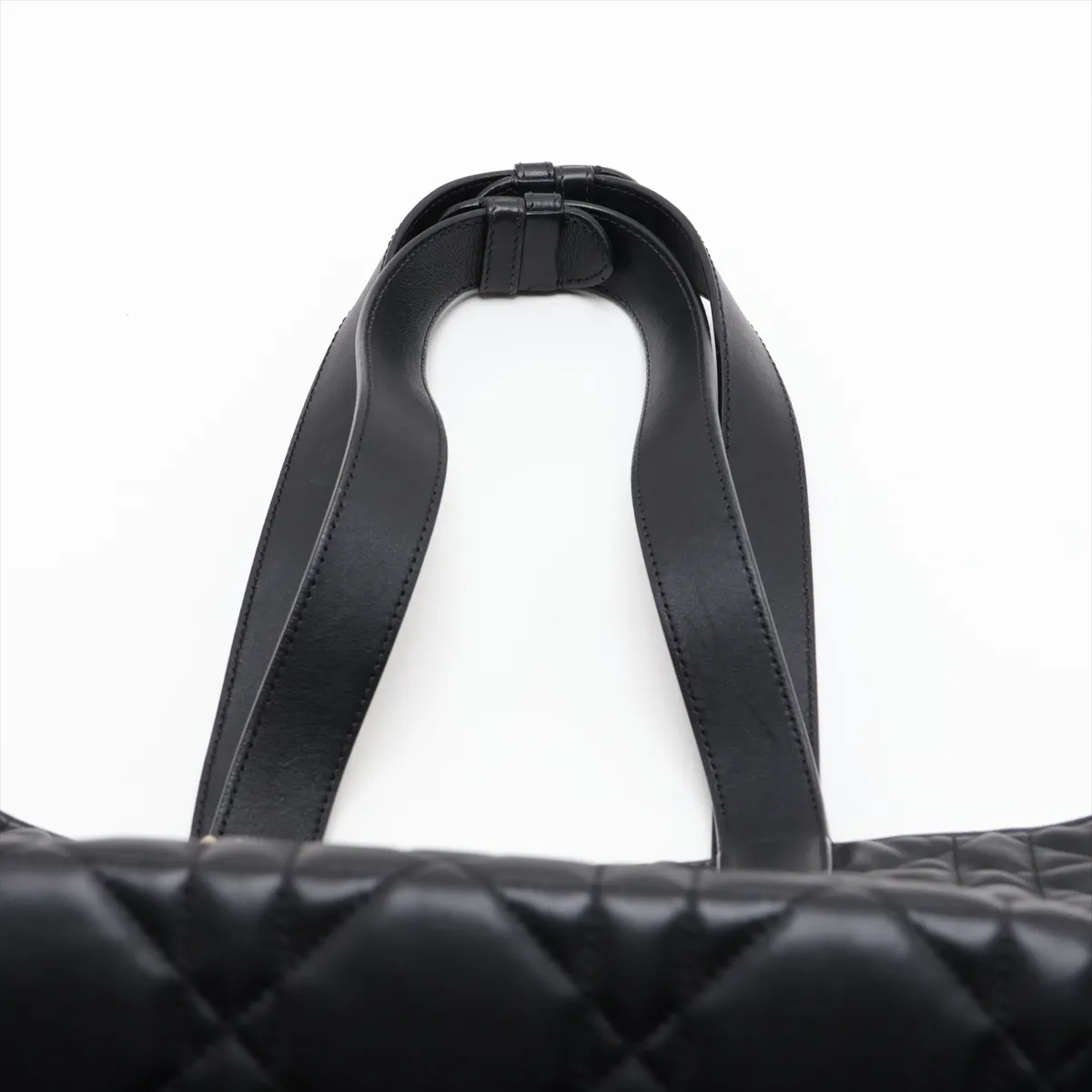 Macro Cannage Toujours Leather Handbag, Black — view 6