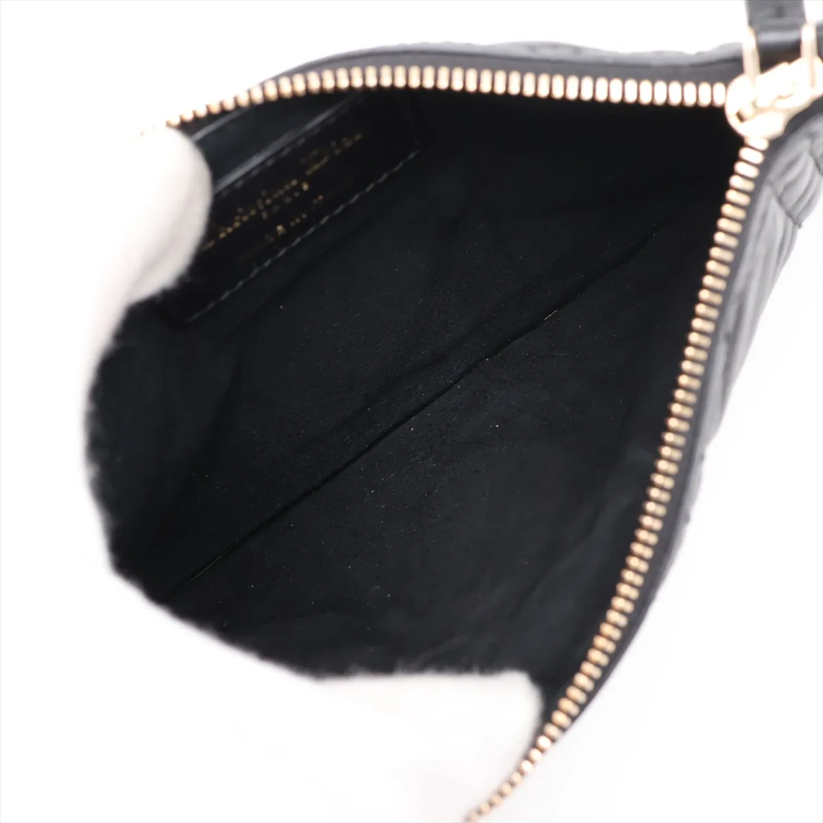 Macro Cannage Toujours Leather Handbag, Black — view 8