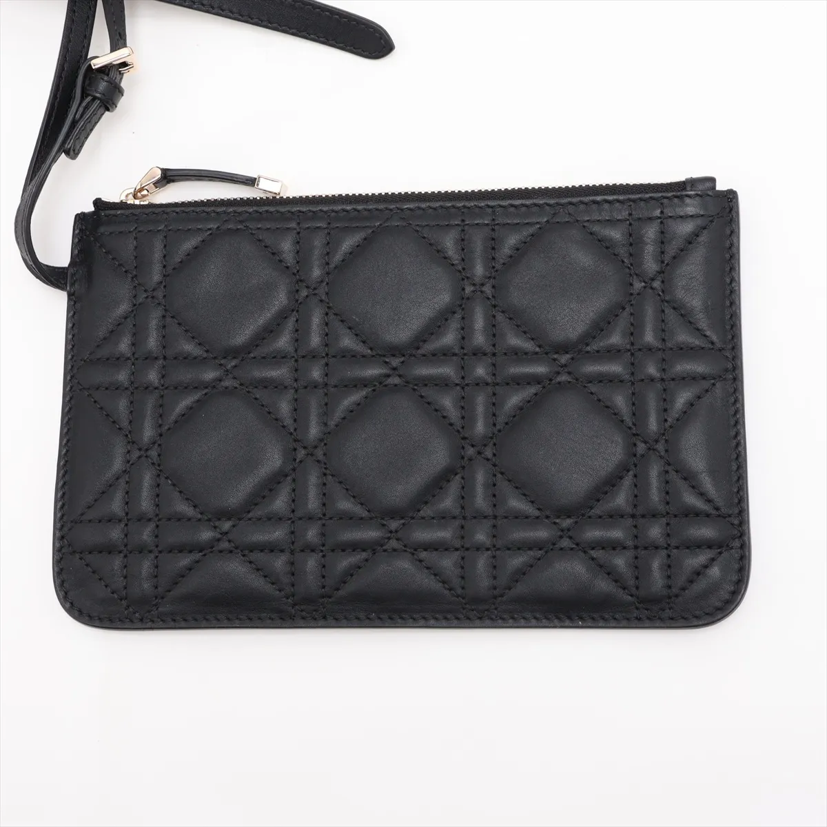 Macro Cannage Toujours Leather Handbag, Black — view 10