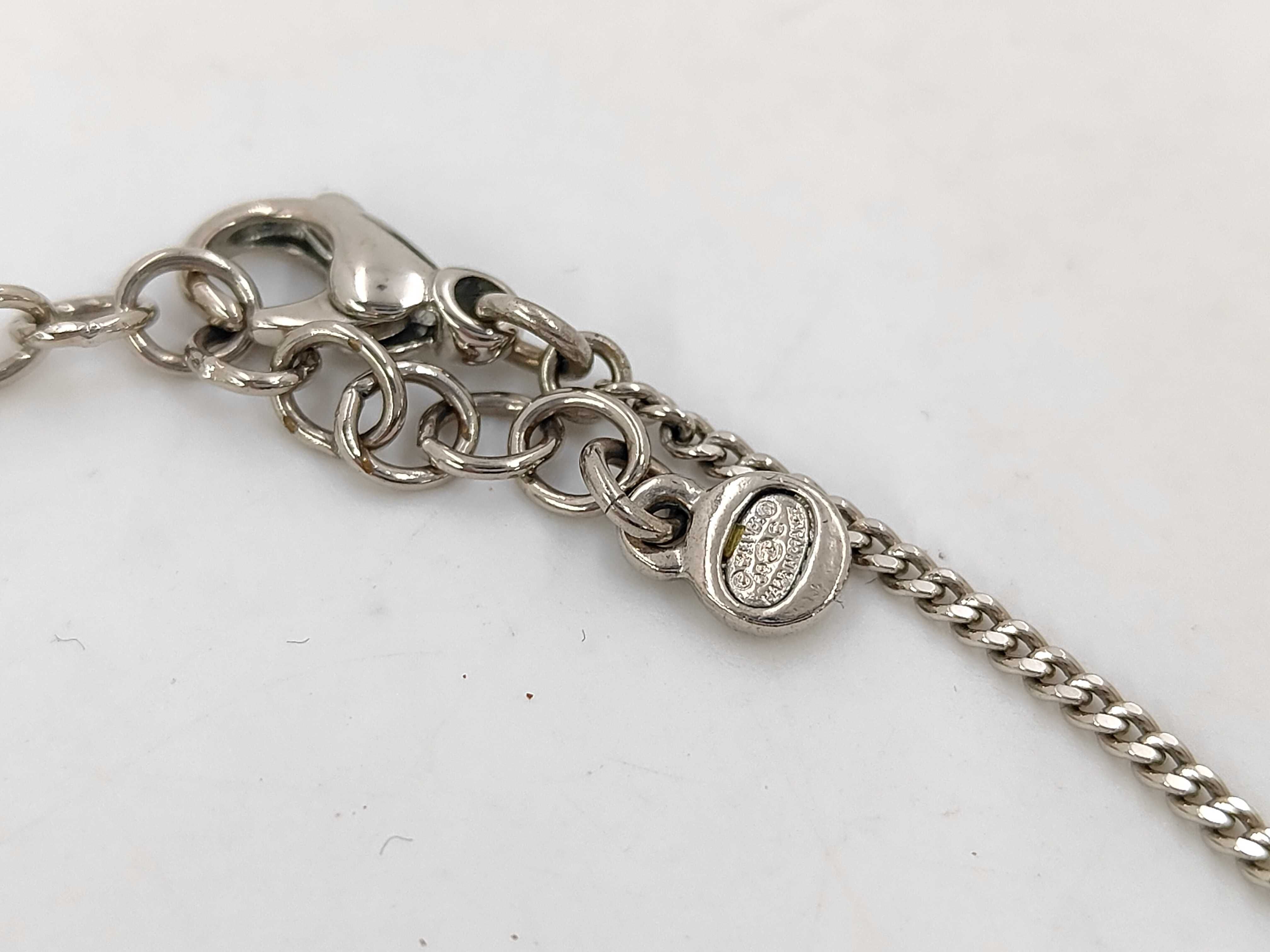 Necklace, Rhinestone, Coco Mark, Silver Necklace — view 5