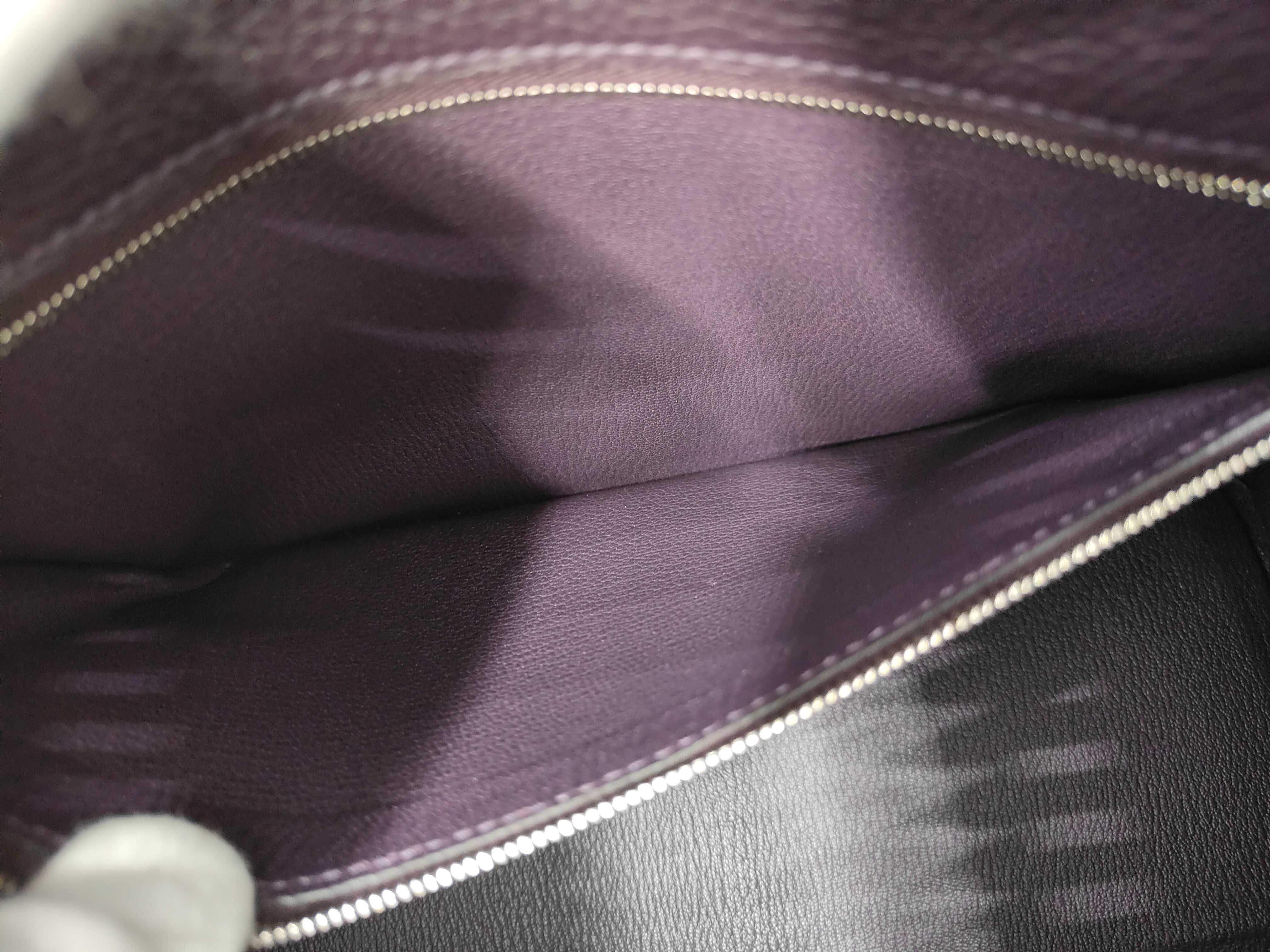 Kelly 28 Togo Raisin Silver Hardware D Stamp Handbag — view 12
