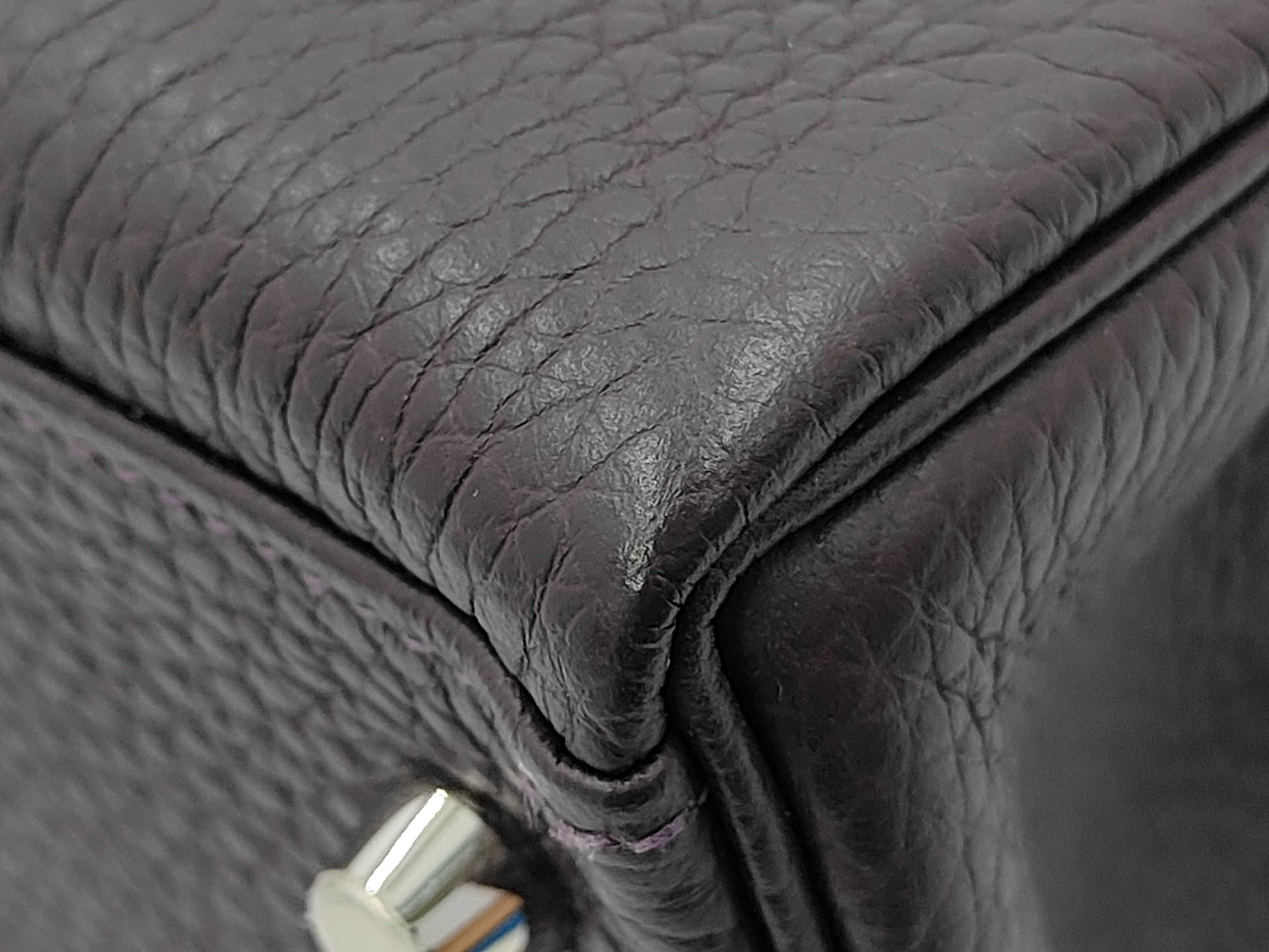 Kelly 28 Togo Raisin Silver Hardware D Stamp Handbag — view 4