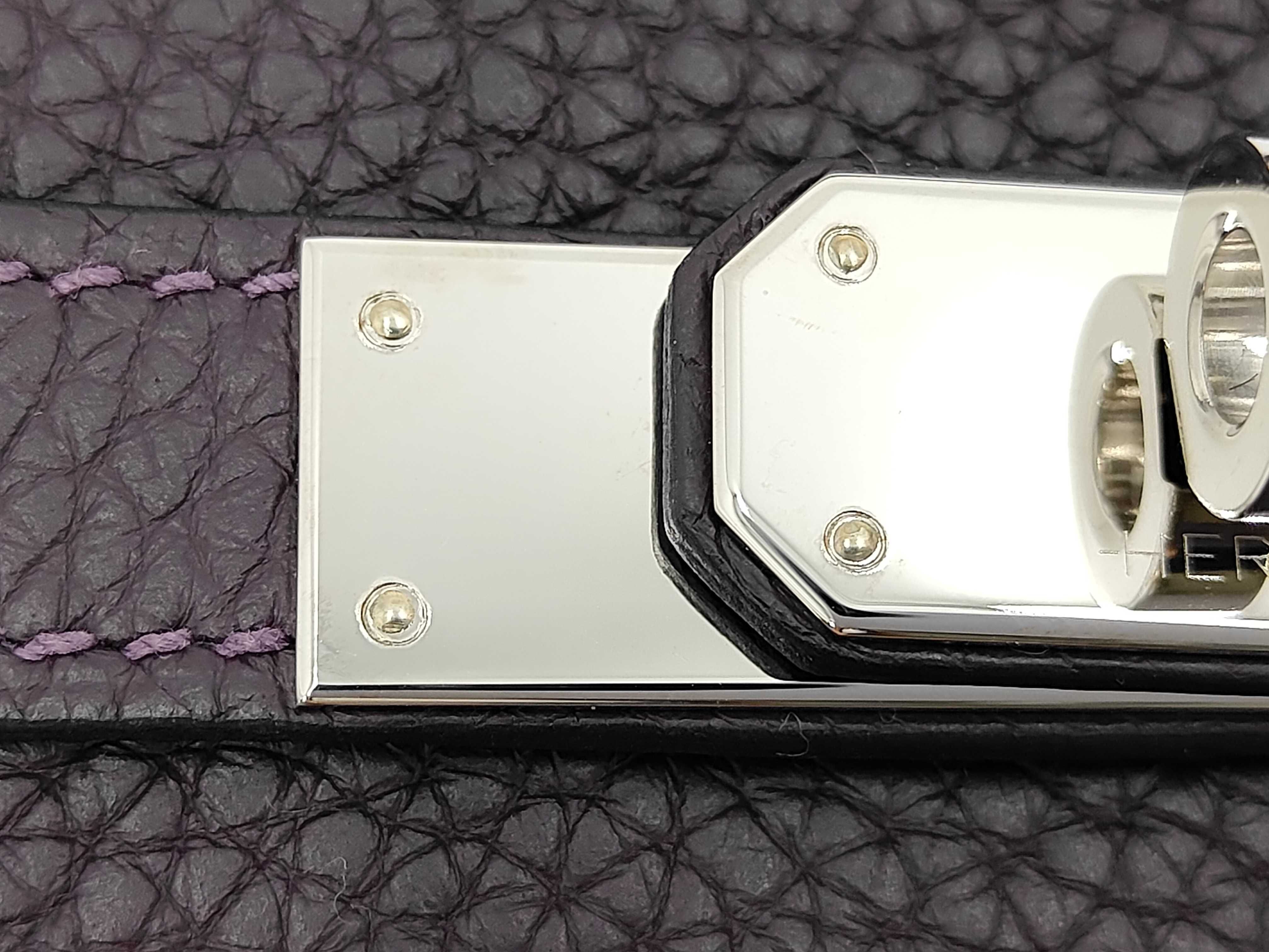 Kelly 28 Togo Raisin Silver Hardware D Stamp Handbag — view 8