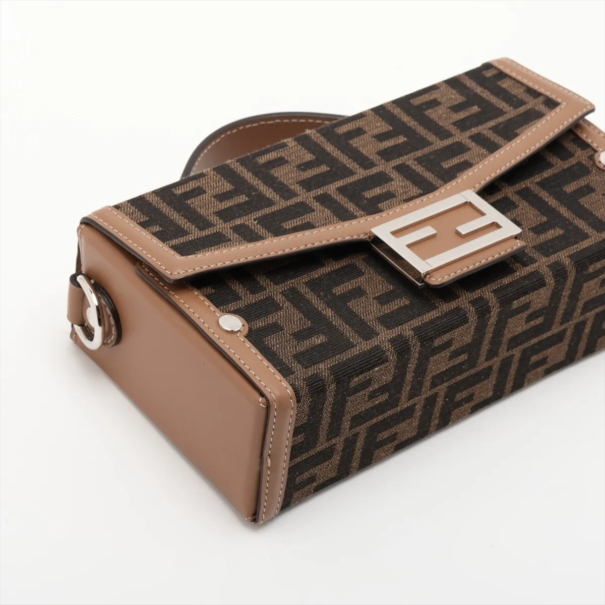 Zucca Soft Trunk Baguette 7VA565 Canvas x Leather 2-Way Handbag Brown — view 4