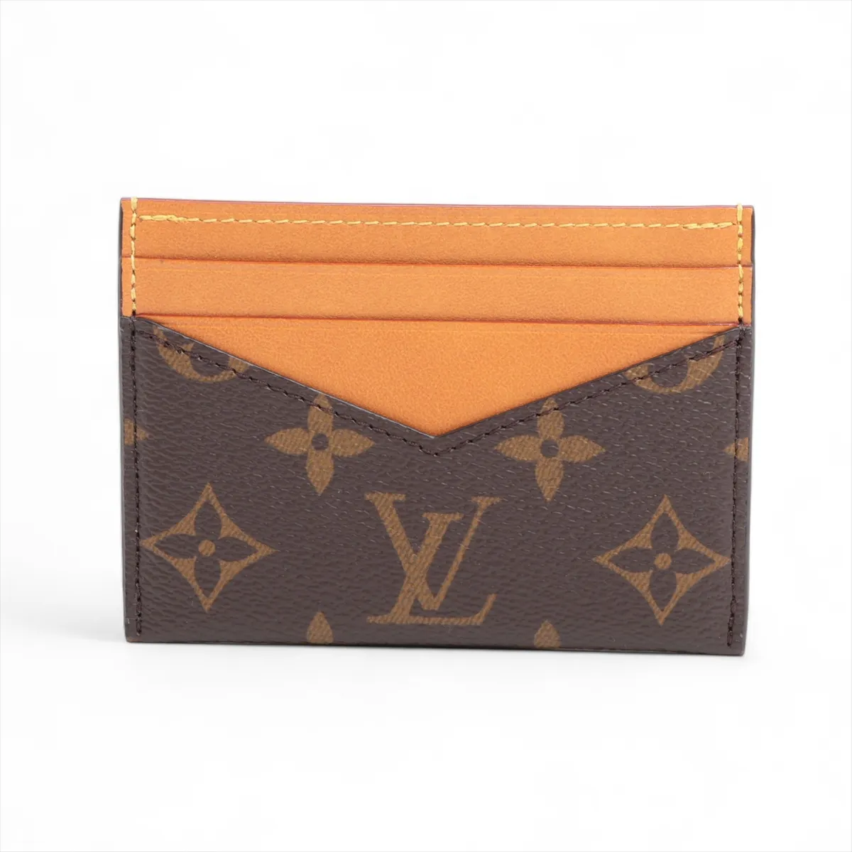 Monogram Canvas - Brown x Orange Card Case Porto Cult M14733 RFID Reactive Triple