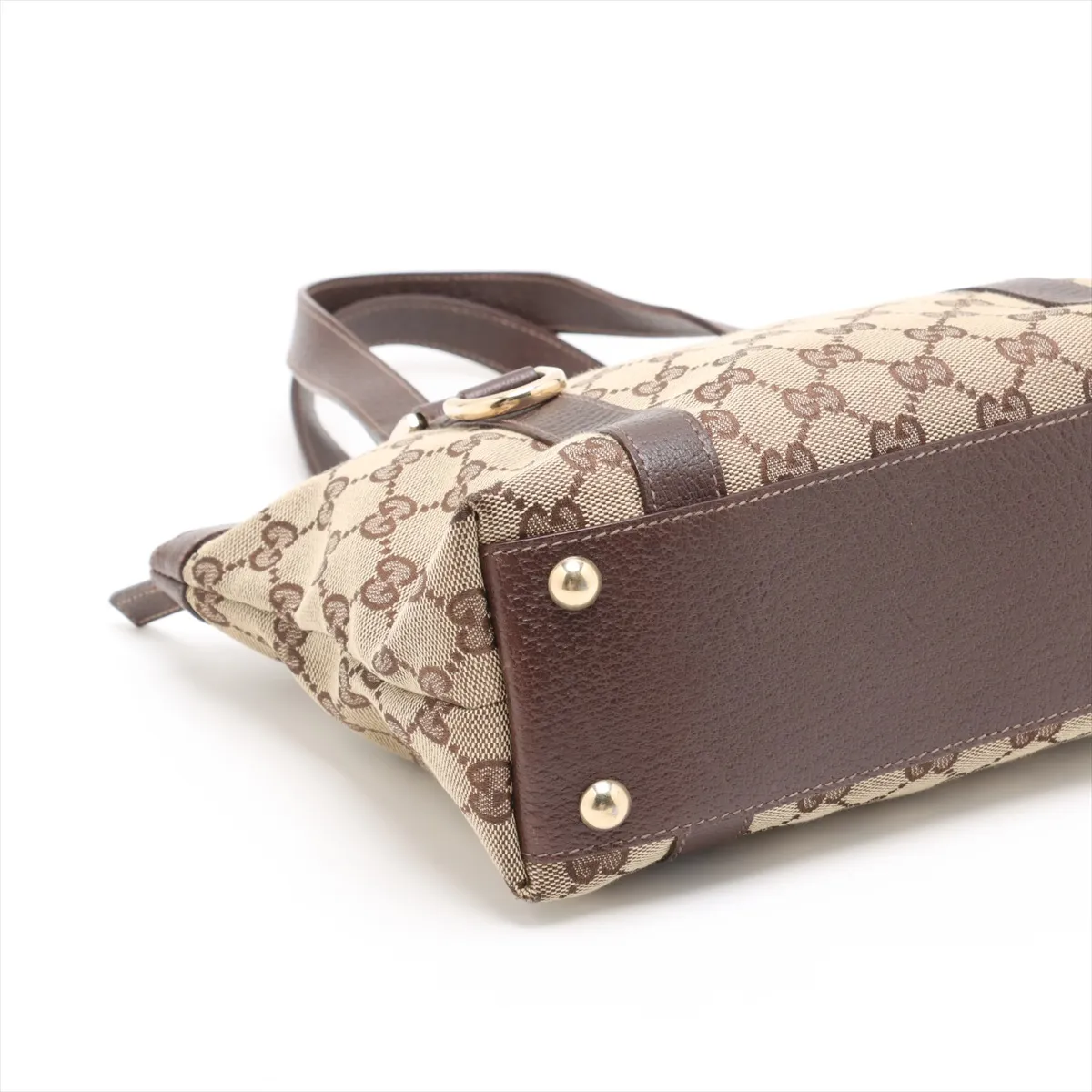 GG canvas x leather handbag beige x brown 141471 — view 4