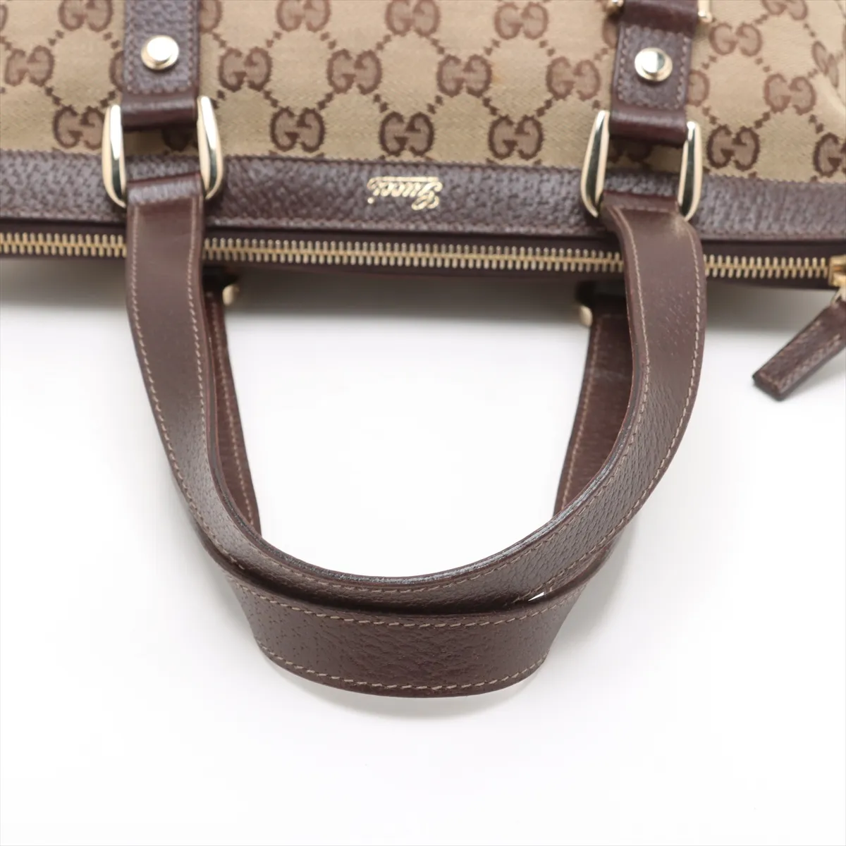 GG canvas x leather handbag beige x brown 141471 — view 5