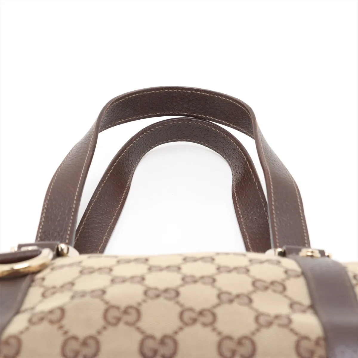 GG canvas x leather handbag beige x brown 141471 — view 6