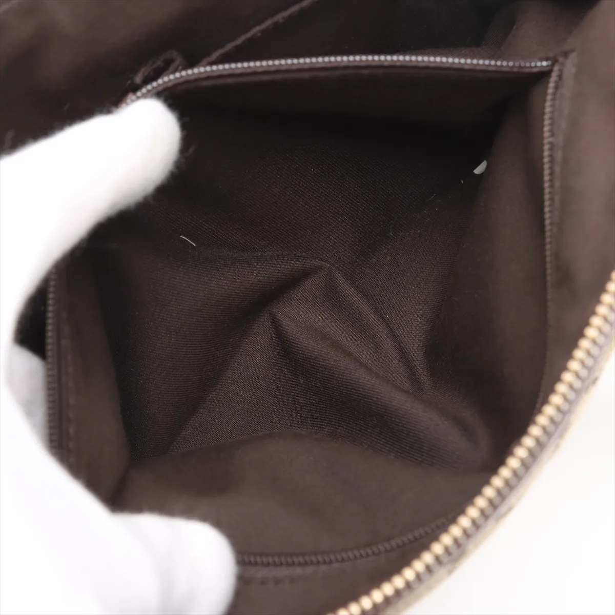 GG canvas x leather handbag beige x brown 141471 — view 8