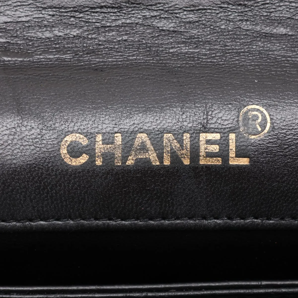 Matelassé Lambskin Chain Shoulder Bag, Black with Gold Hardware — view 9