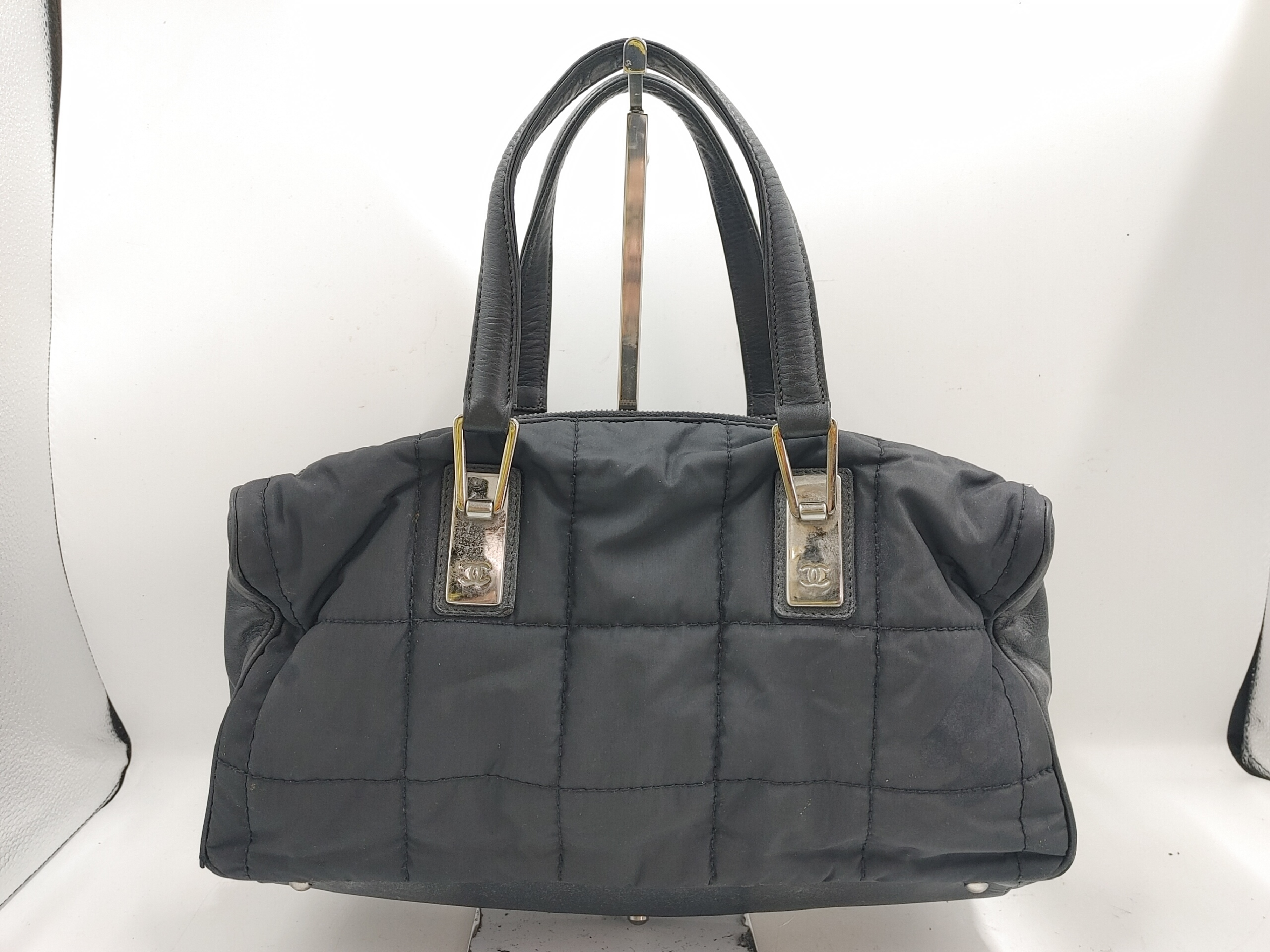 Chocolate Bar Handbag, Nylon, Black Handbag