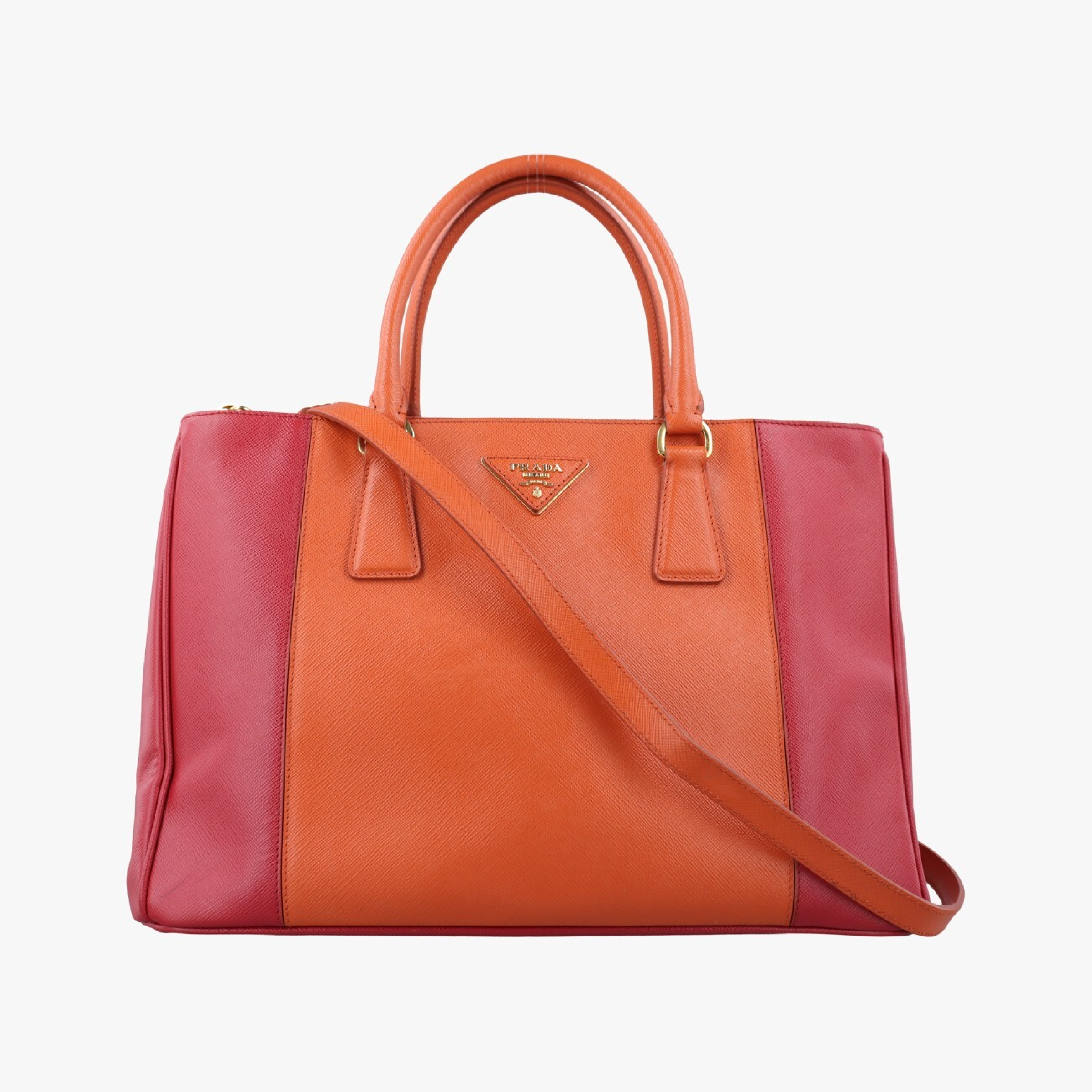 Galleria Orange x Red Saffiano Leather BN1844 14 X Shoulder Bag