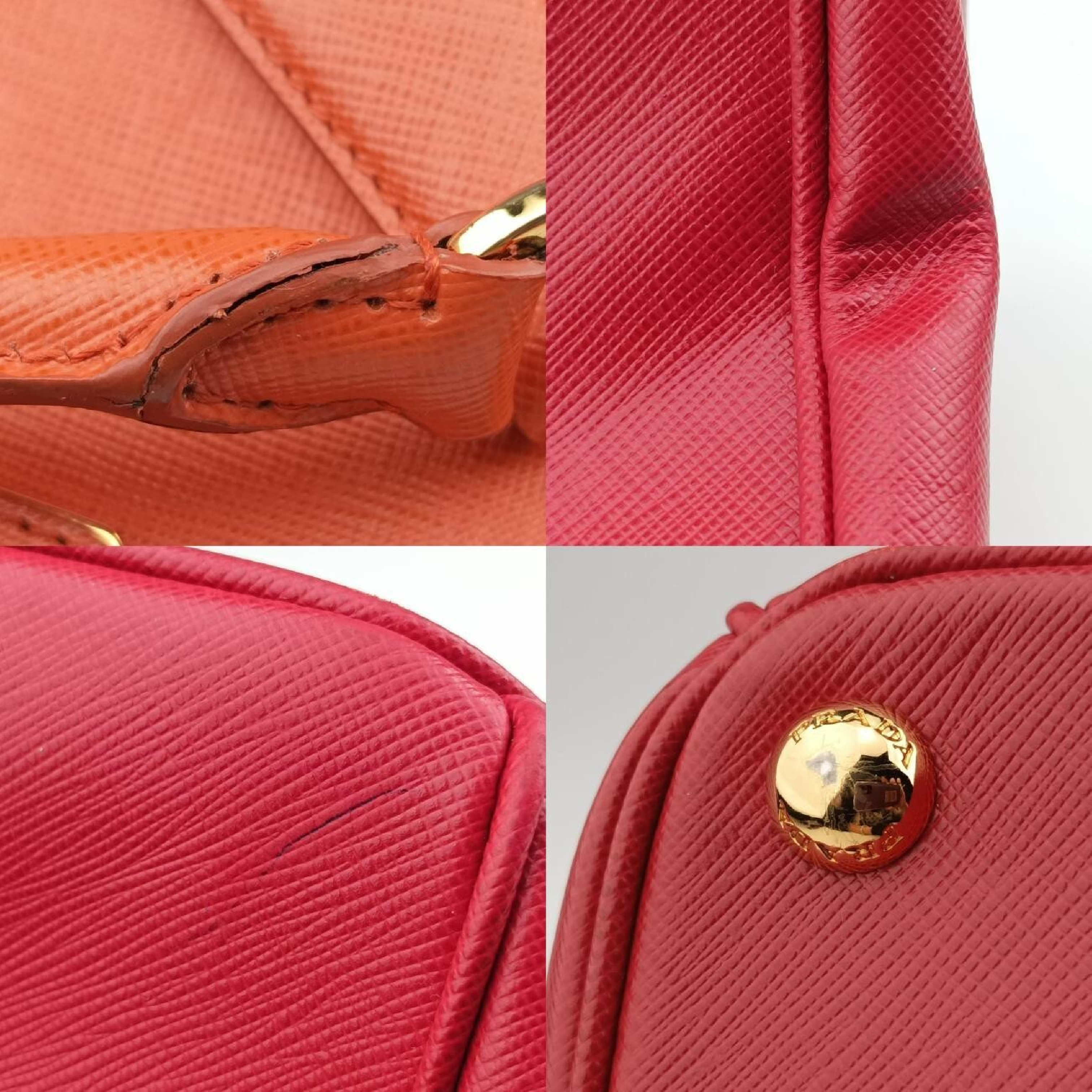 Galleria Orange x Red Saffiano Leather BN1844 14 X Shoulder Bag — view 11