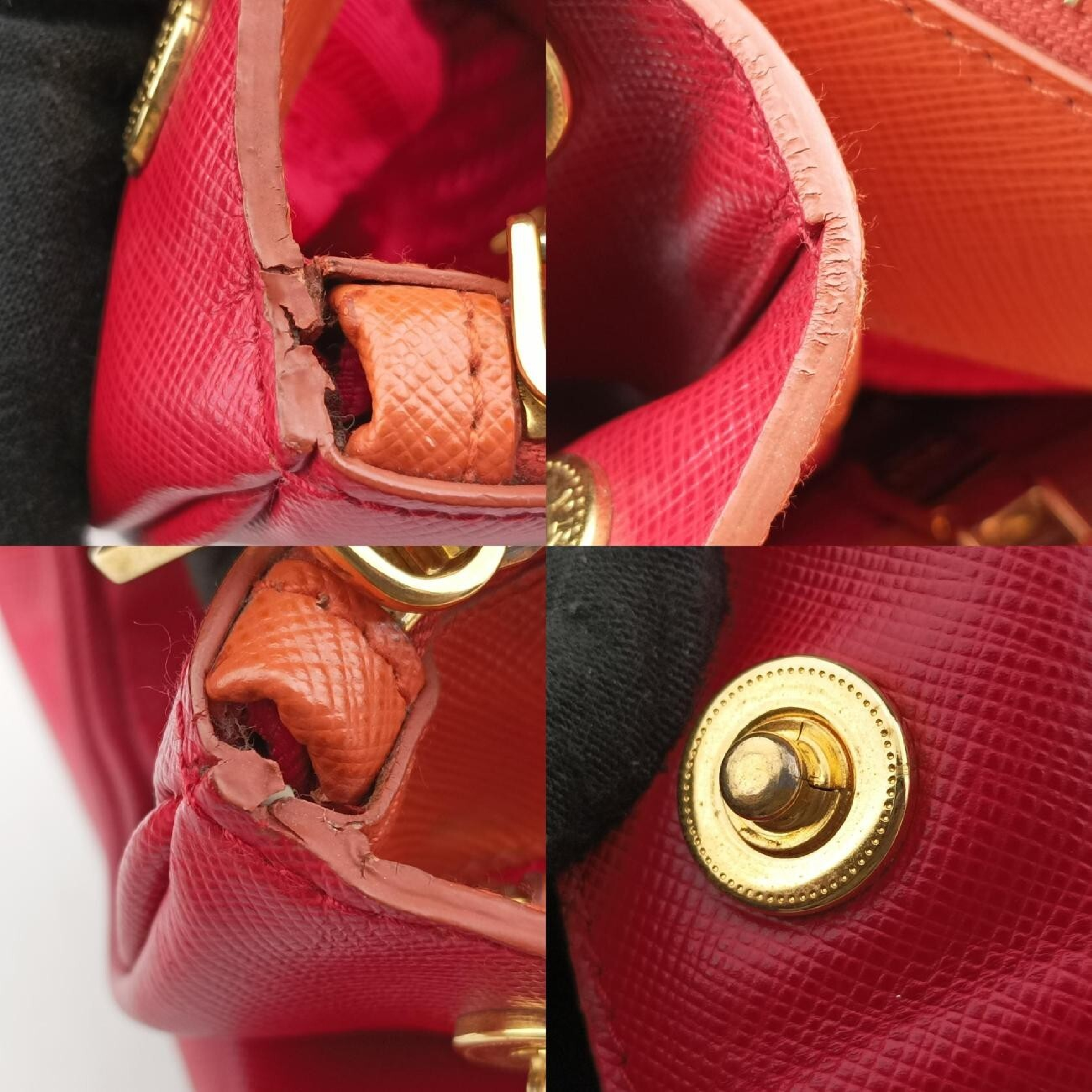 Galleria Orange x Red Saffiano Leather BN1844 14 X Shoulder Bag — view 9