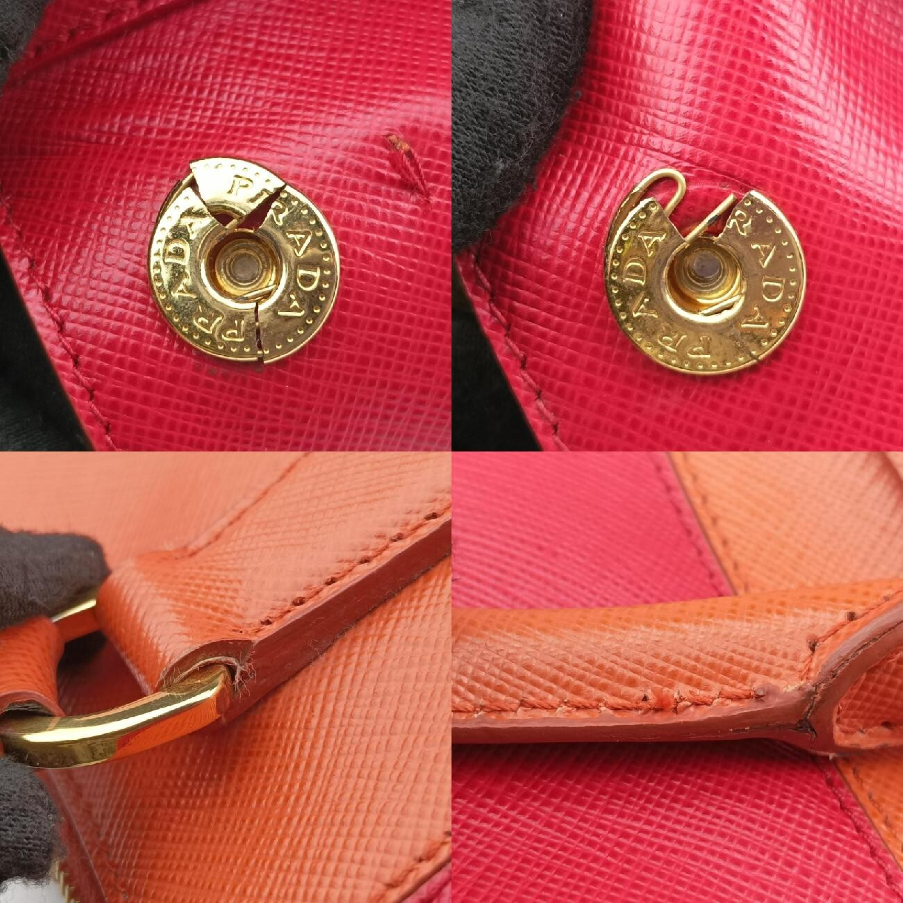 Galleria Orange x Red Saffiano Leather BN1844 14 X Shoulder Bag — view 10